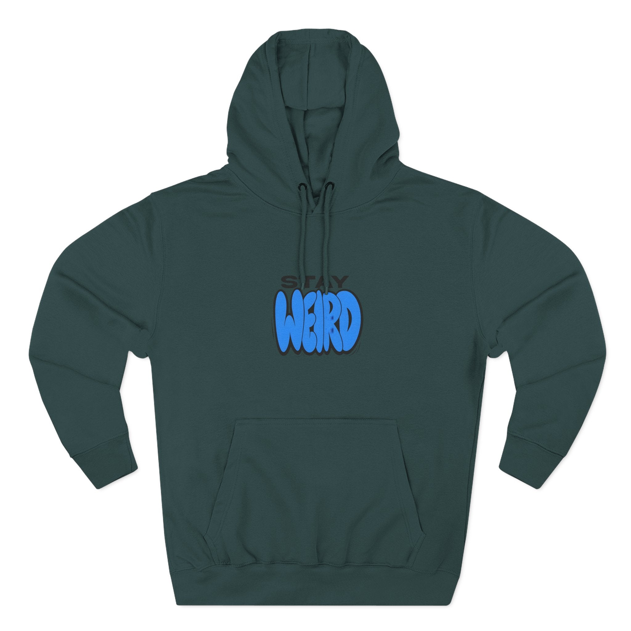 Stay Weird Hoodie — Cute Blue Graphic Fleece Pullover