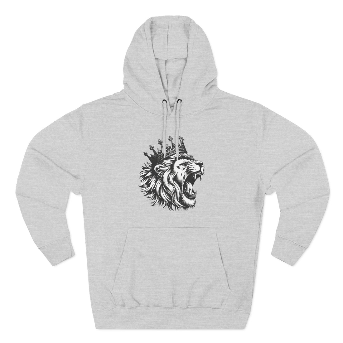Courageous Lion Fleece Hoodie, Casual Streetwear, Unisex Hoodie, Gift for Lion Lovers, Cozy Warm Hoodie