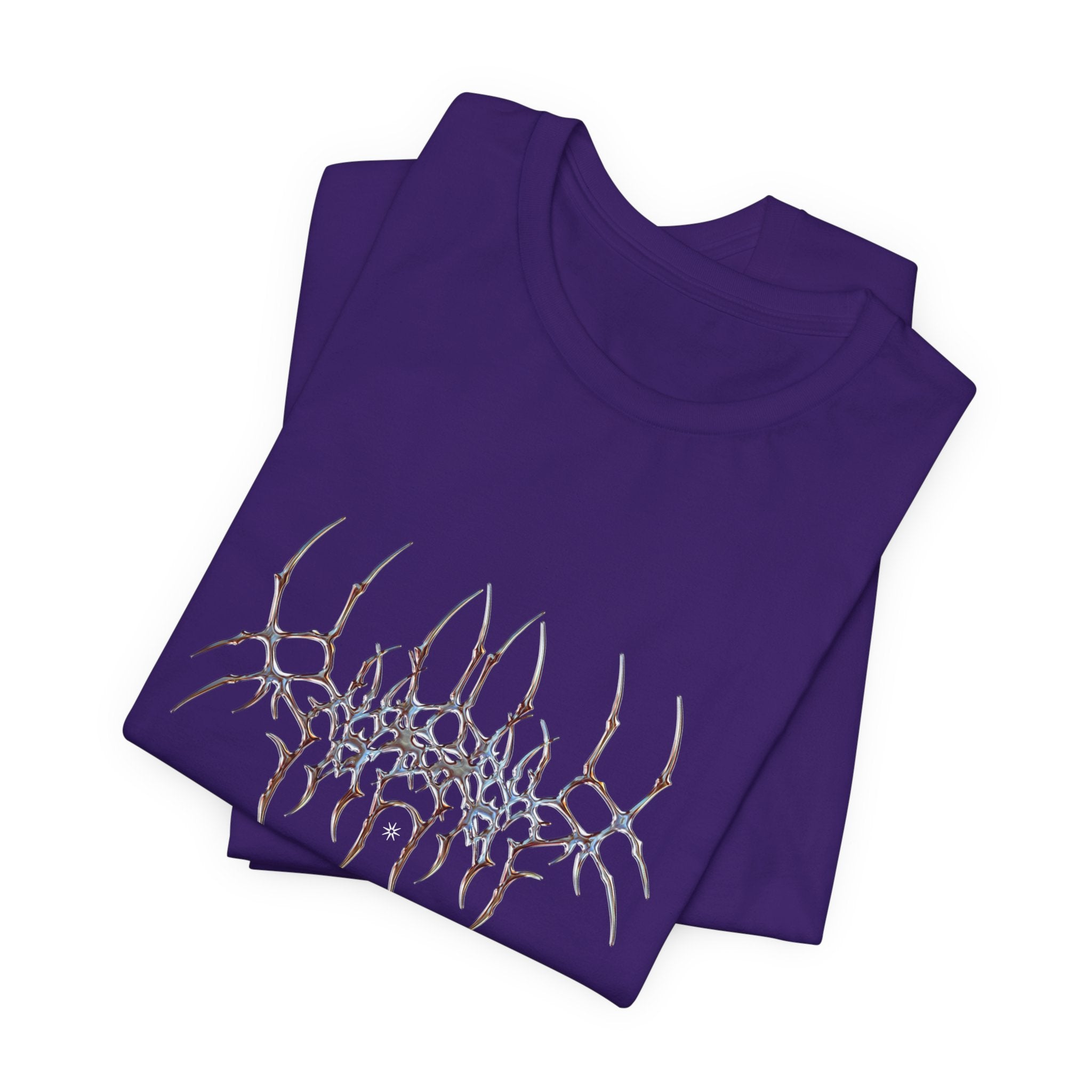 Gothic Spider Web Graphic Tee — Trippy Dark Metal Design