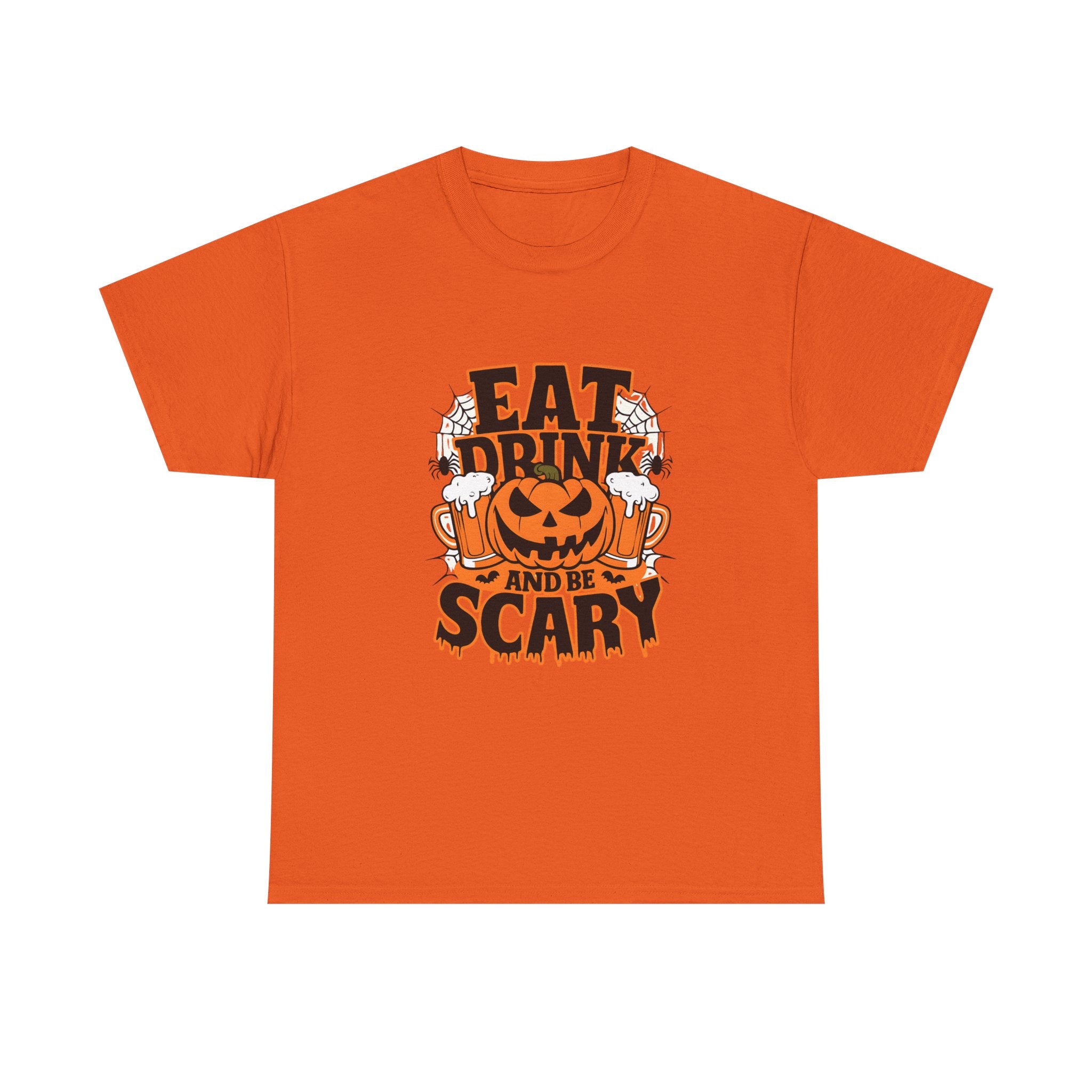 Halloween Fun Unisex Tee - Eat, Drink, and Be Scary Shirt, Autumn Apparel, Spooky Party T-Shirt, October Fest Top, Halloween Gift