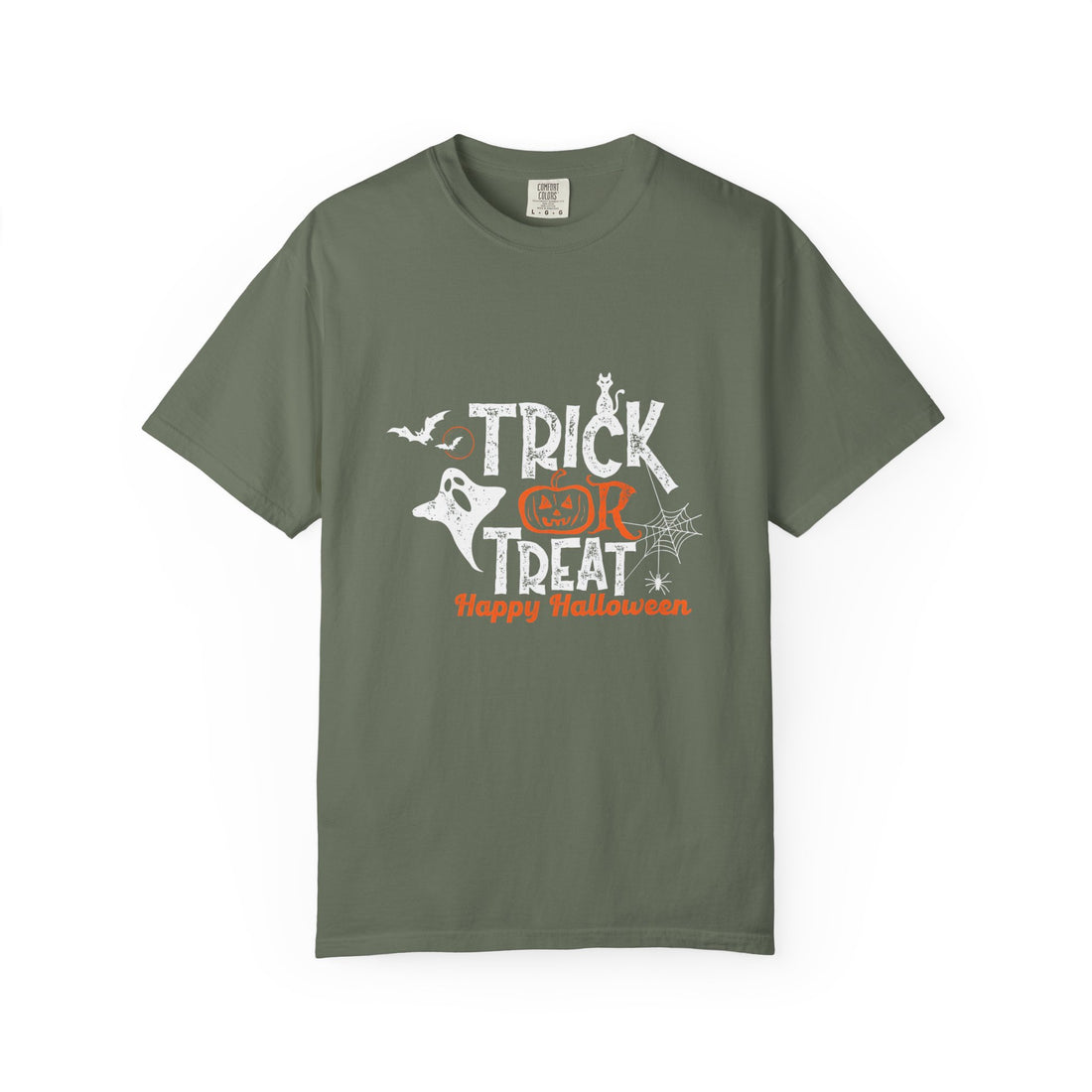 Halloween Trick or Treat T-Shirt, Spooky T-Shirt, Unisex Halloween Apparel, Funny Halloween Gift, October Party Shirt, Casual Halloween Wear