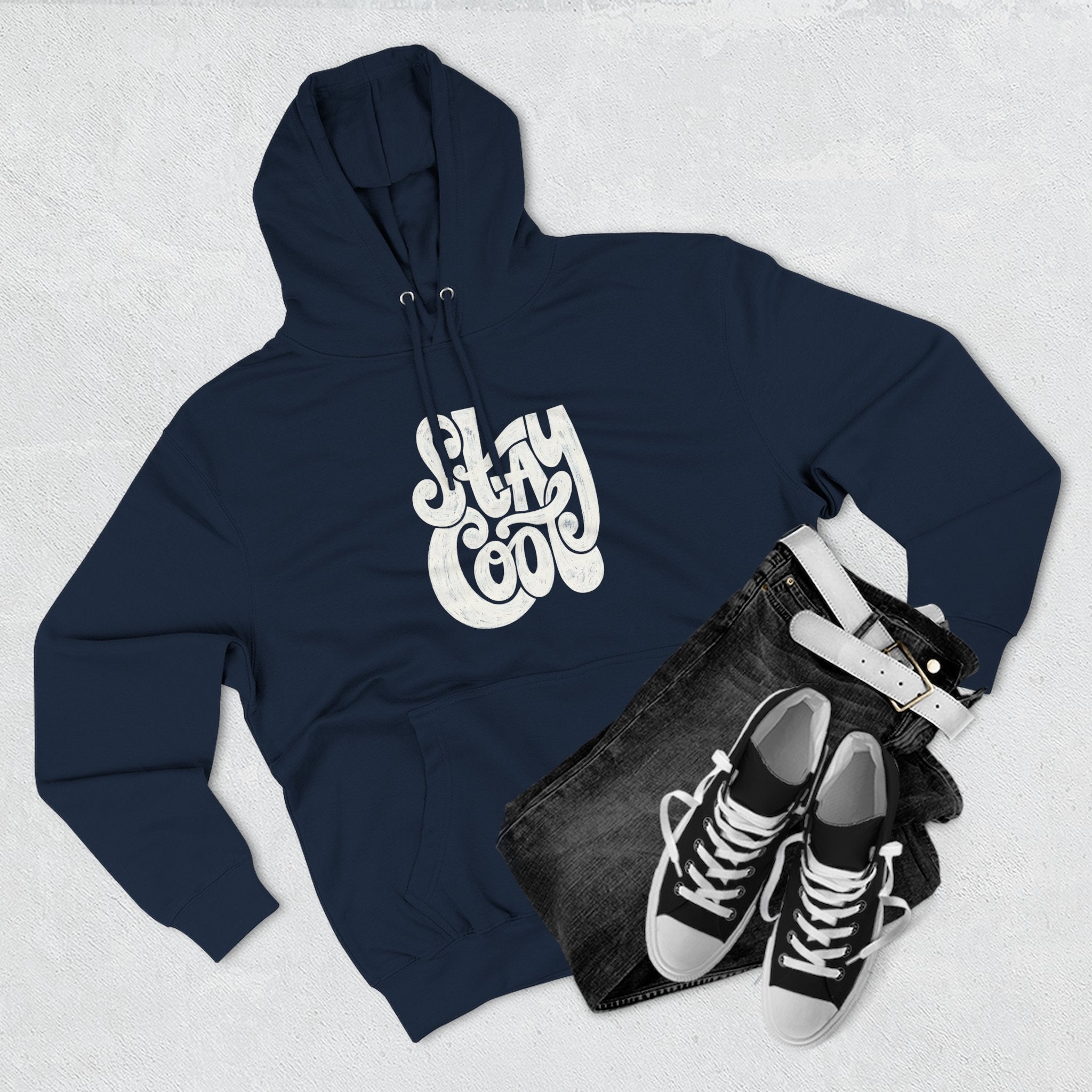 Cozy Graphic Hoodie with 'Stay Cool' Design, Perfect Gift for Casual Wear, Holiday Sweatshirt, Unisex Fashion