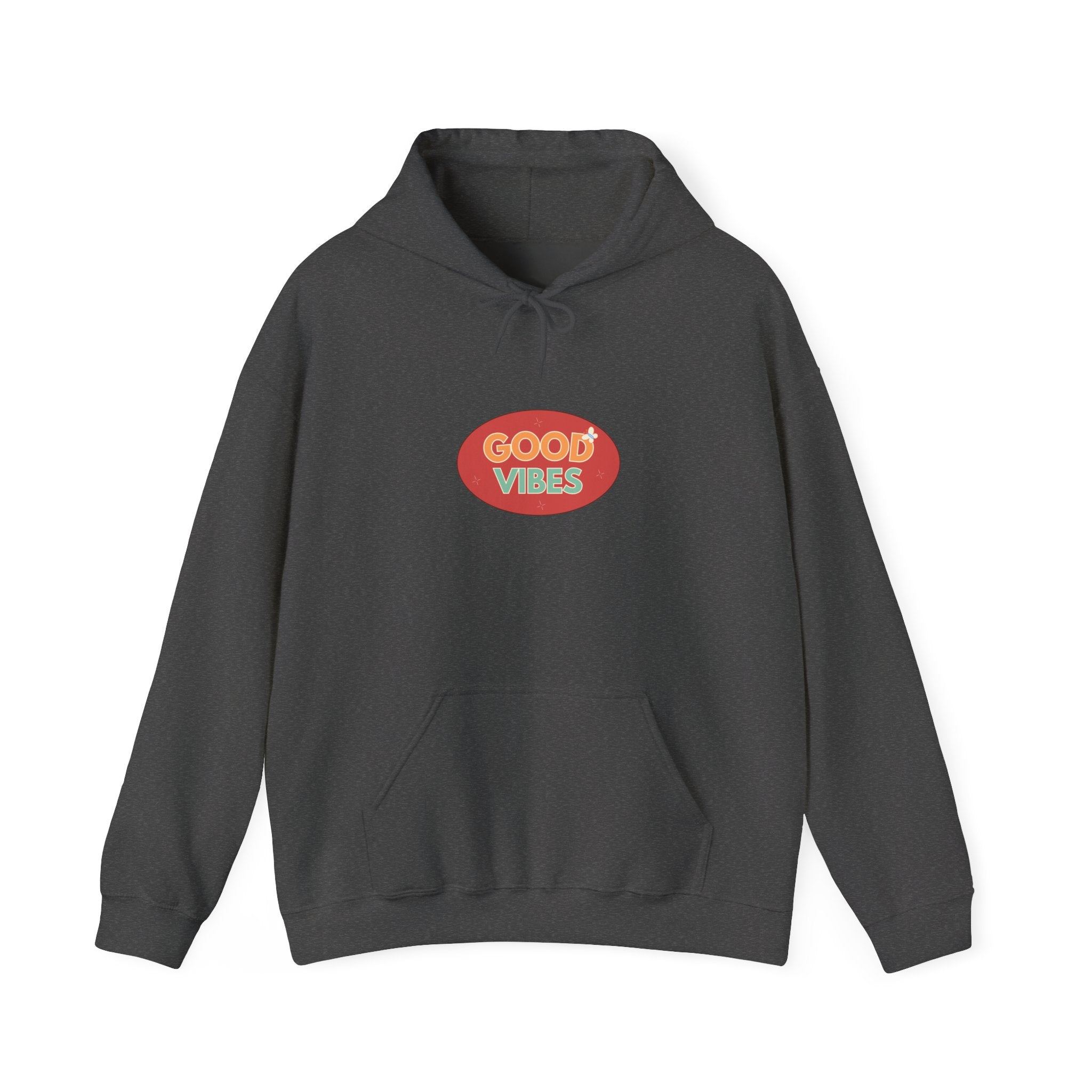 Good Vibes Unisex Hooded Sweatshirt, Casual Wear, Streetwear, Gift for Her, Cozy Apparel, Fun Fashion
