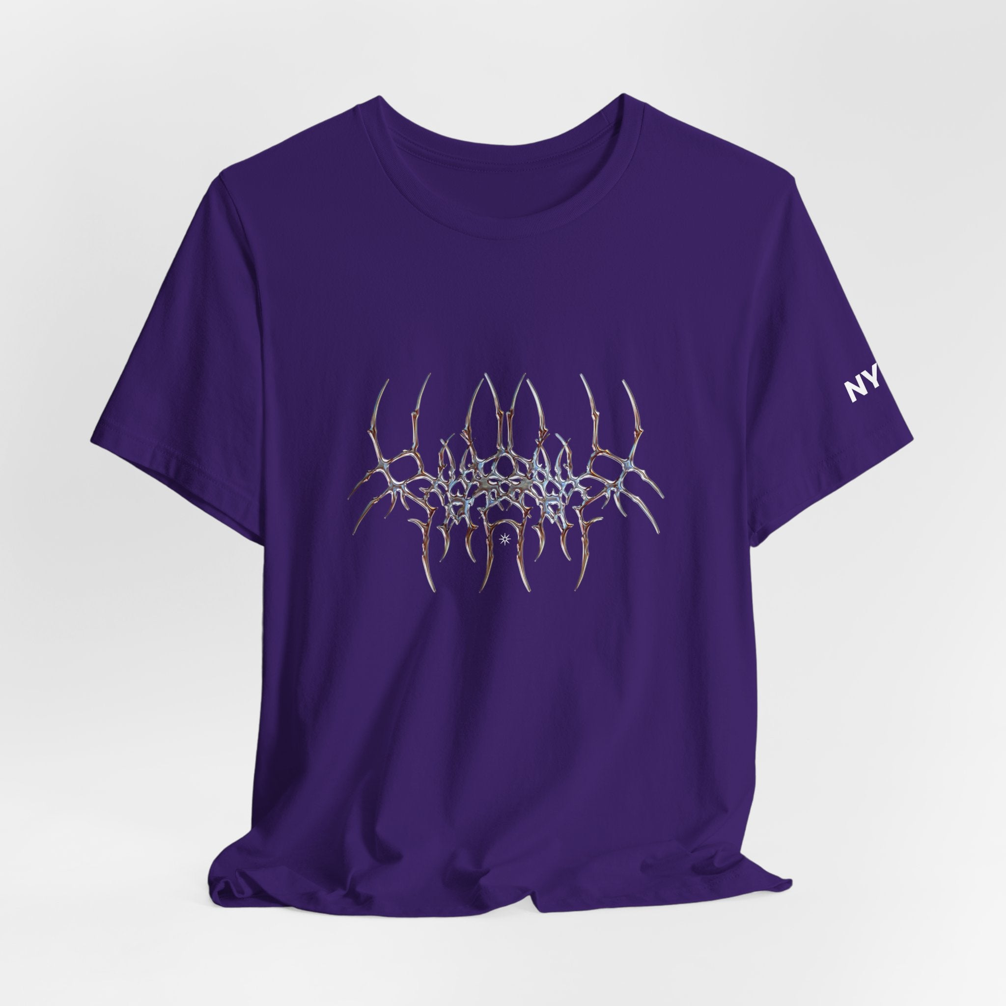 Gothic Spider Web Graphic Tee — Trippy Dark Metal Design