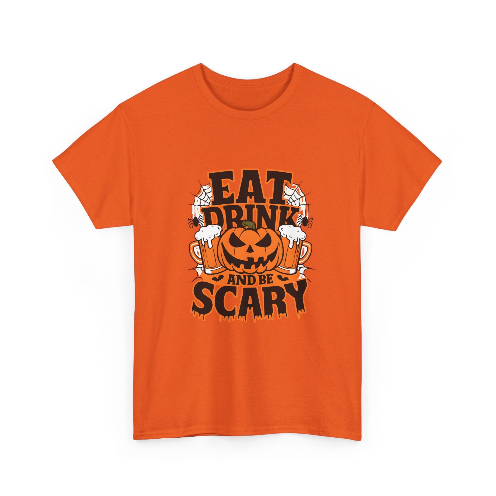 Halloween Fun Unisex Tee - Eat, Drink, and Be Scary Shirt, Autumn Apparel, Spooky Party T-Shirt, October Fest Top, Halloween Gift