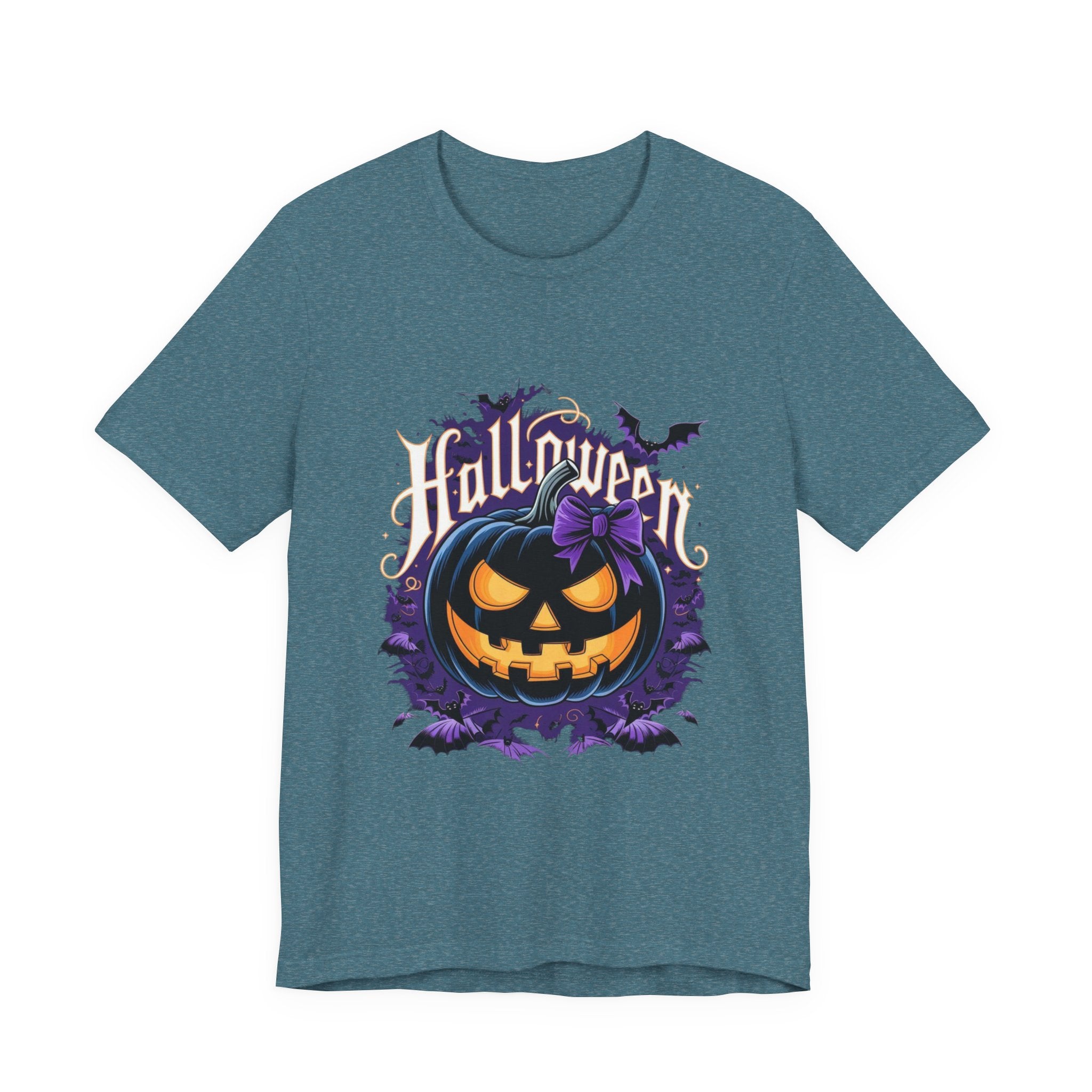 Halloween Pumpkin Tee - Unisex Jersey Short Sleeve Shirt, Spooky Season Wear, Fall Fashion, Halloween Party Outfit, Ghostly Fun