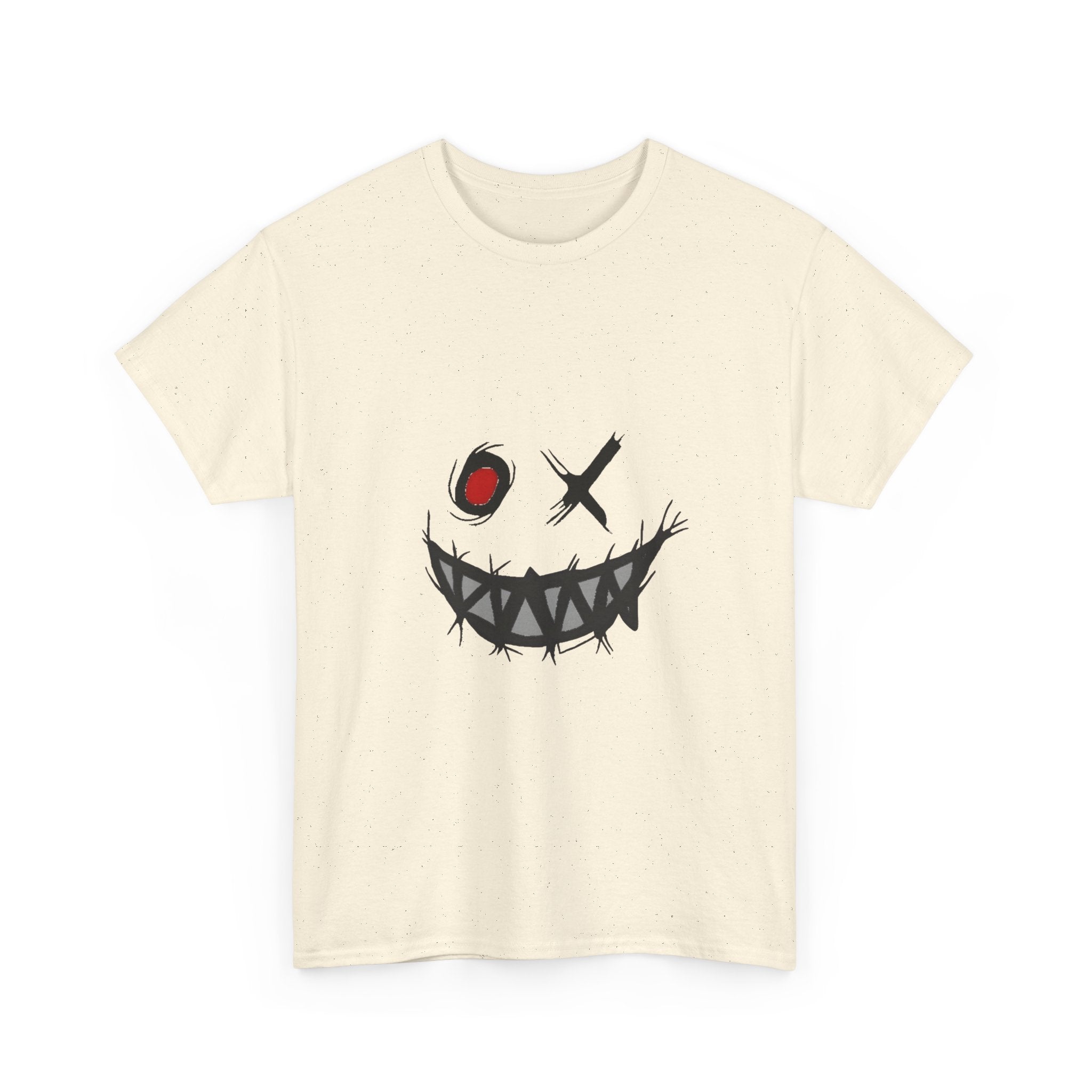 Playful Smile Unisex Heavy Cotton Tee - Perfect for Halloween, Gift for Friends, Casual Wear, Graphic Tee, Unique Style