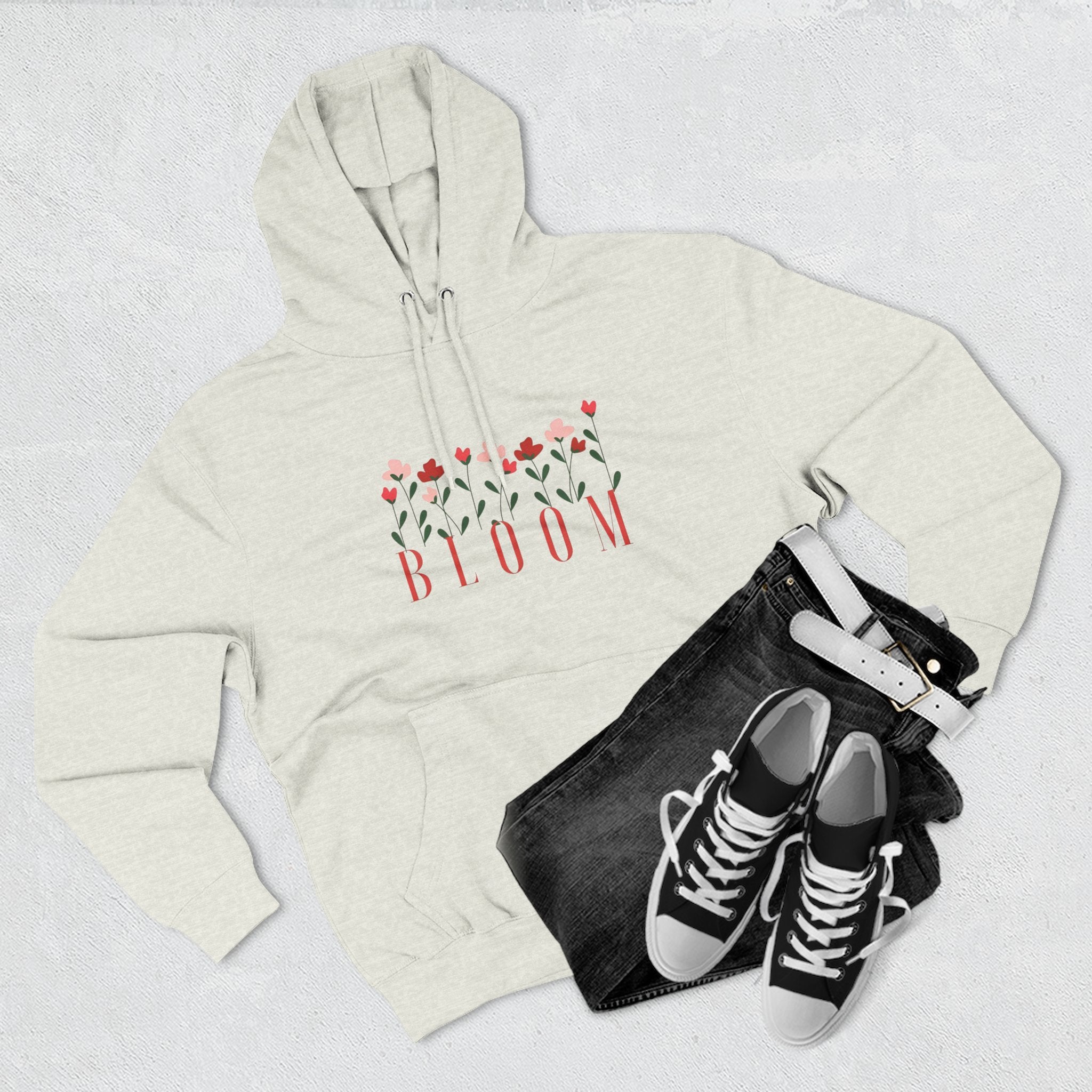 Bloom Fleece Hoodie, Floral Sweatshirt, Spring Merchanise, Gifts for Her, Cute Casual Wear