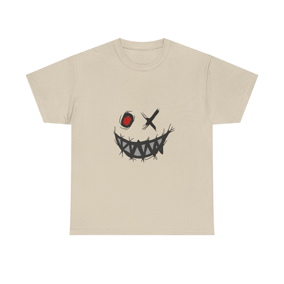Playful Smile Unisex Heavy Cotton Tee - Perfect for Halloween, Gift for Friends, Casual Wear, Graphic Tee, Unique Style