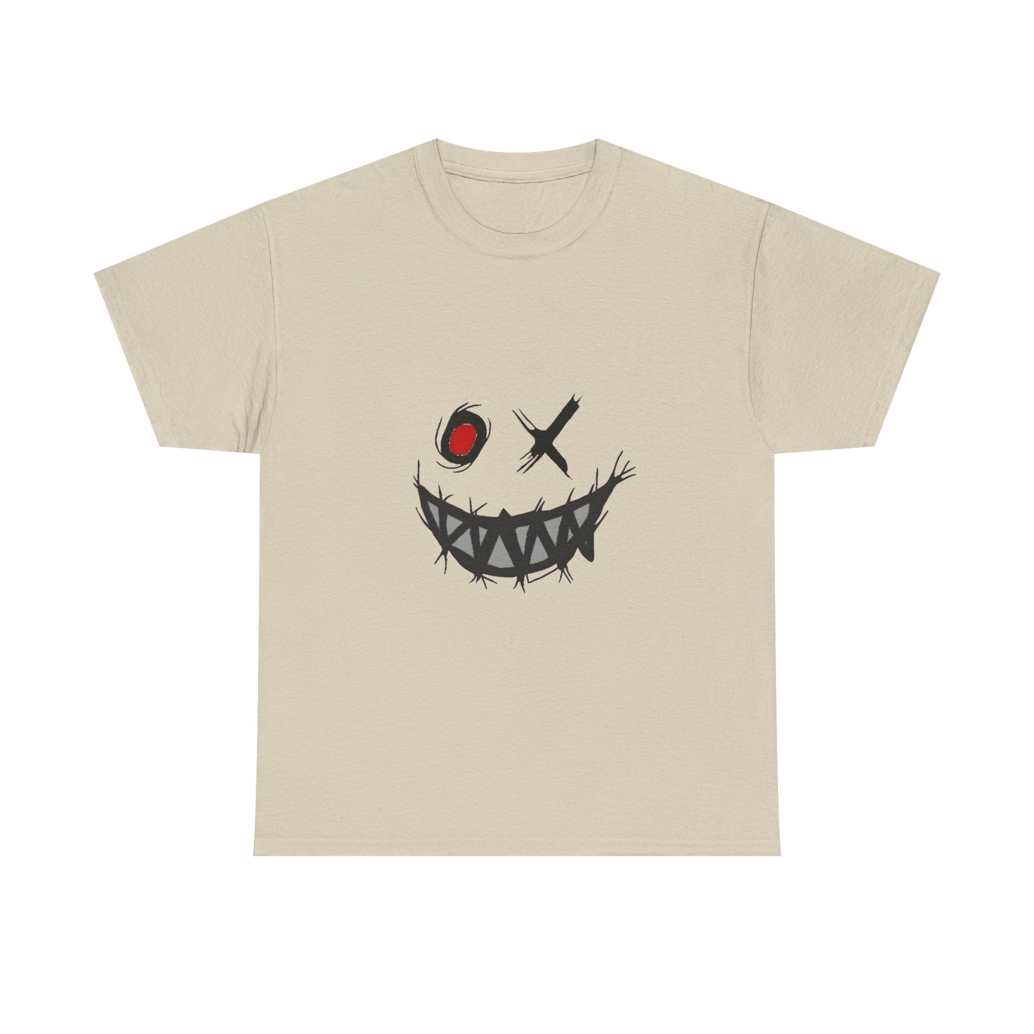 Playful Smile Unisex Heavy Cotton Tee - Perfect for Halloween, Gift for Friends, Casual Wear, Graphic Tee, Unique Style