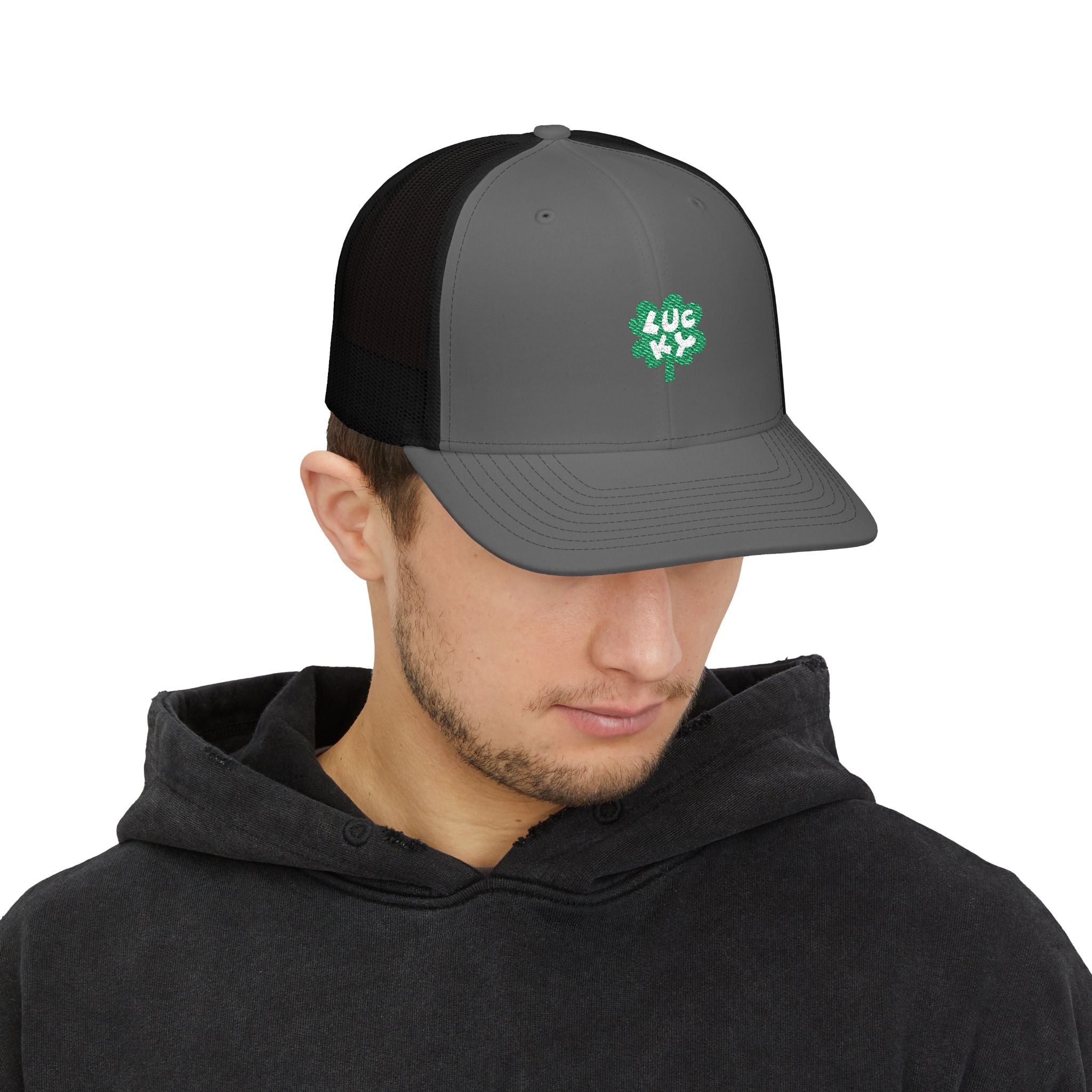 Lucky Clover Snapback Trucker Hat (Embroidered)
