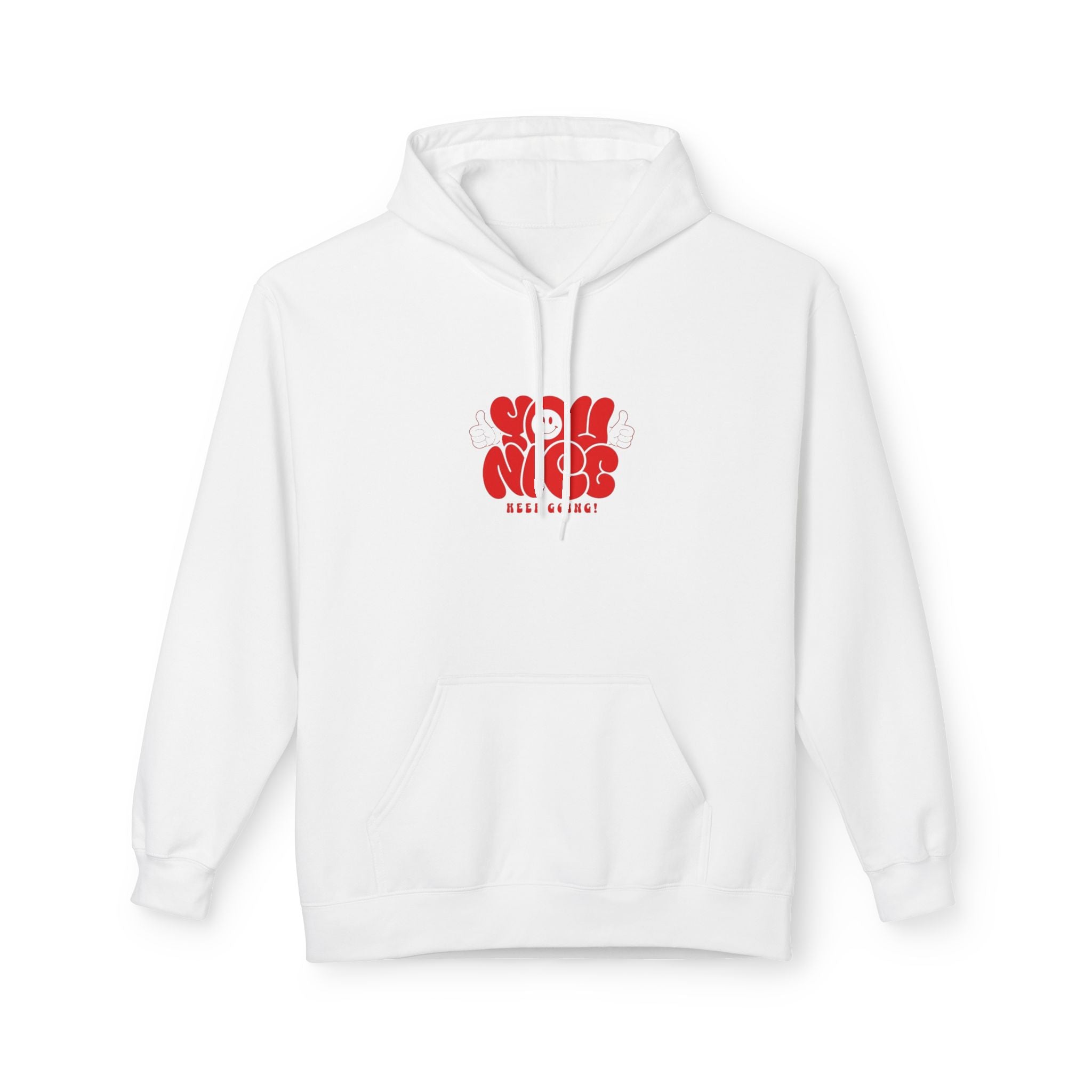 Nice Vibes Hoodie — Retro Red "Stay Nice" Graphic Sweatshirt