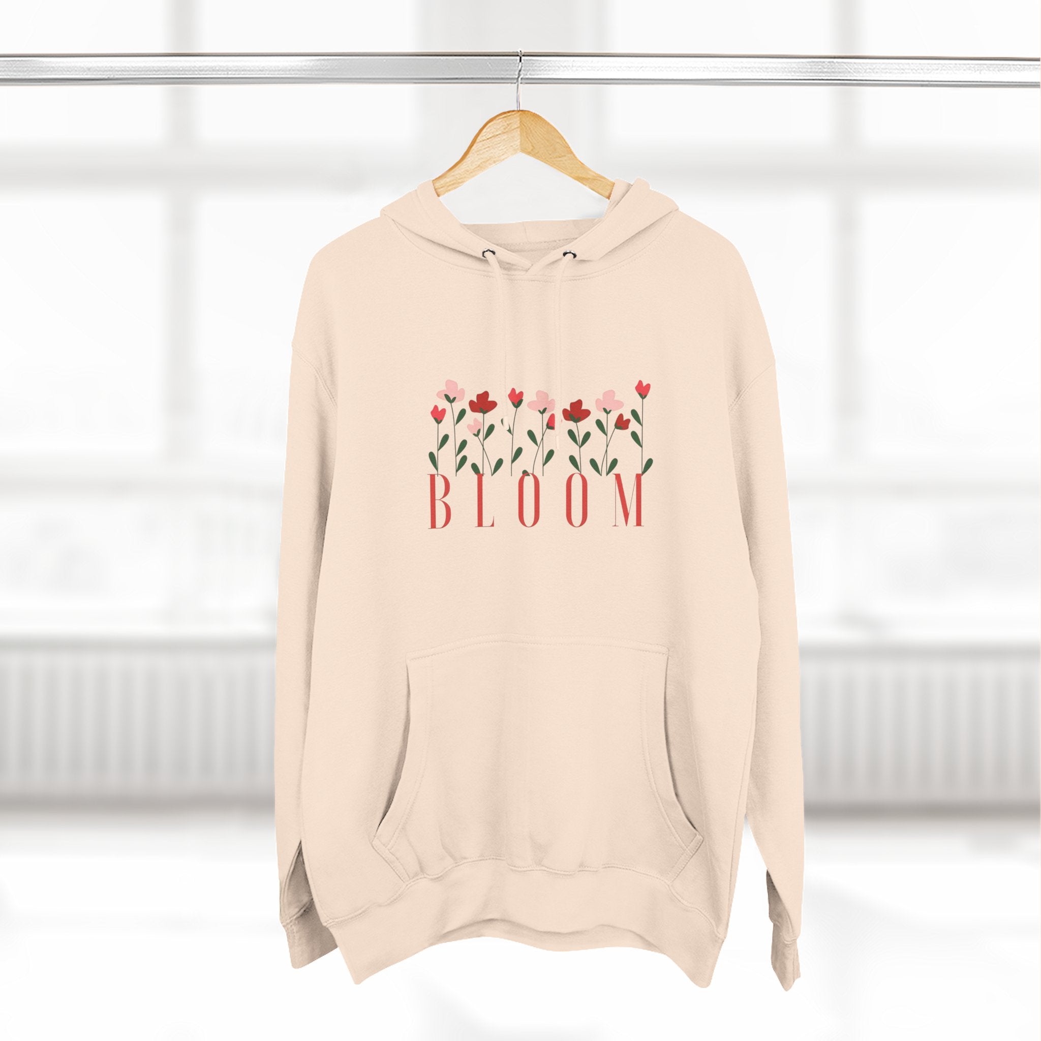 Bloom Fleece Hoodie, Floral Sweatshirt, Spring Merchanise, Gifts for Her, Cute Casual Wear
