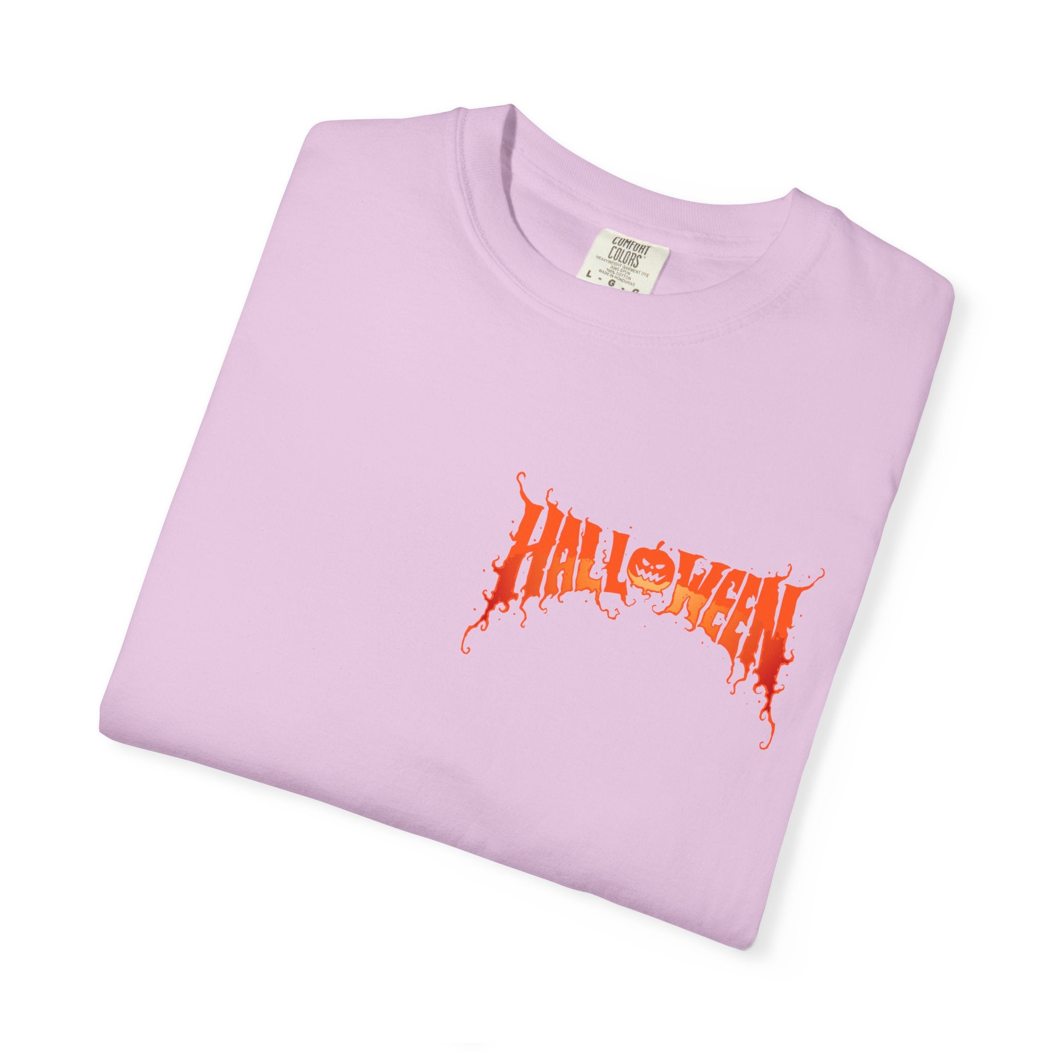 Halloween Unisex Garment-Dyed T-Shirt, Pumpkin Tee, Spooky Apparel, Fall Festival Shirt, Trick-or-Treat Top, Halloween Costume