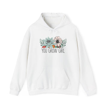 You Grow Girl Sweatshirt, Motivational Hoodie, Floral Sweatshirt, Inspirational Gift for Her, Spring Fashion Casual Wear