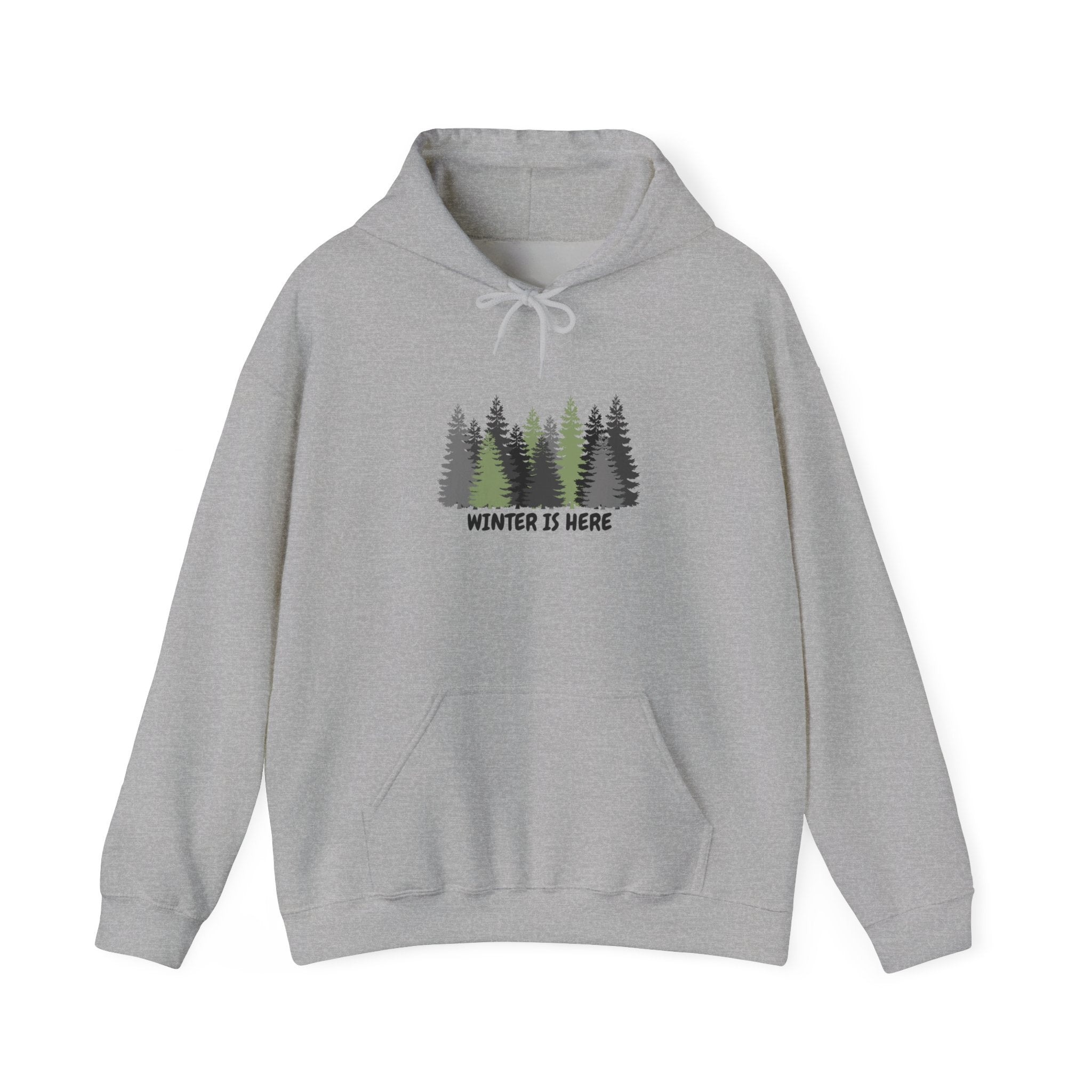 Winter Is Here Hoodie – Pine Forest Graphic Winter Sweatshirt