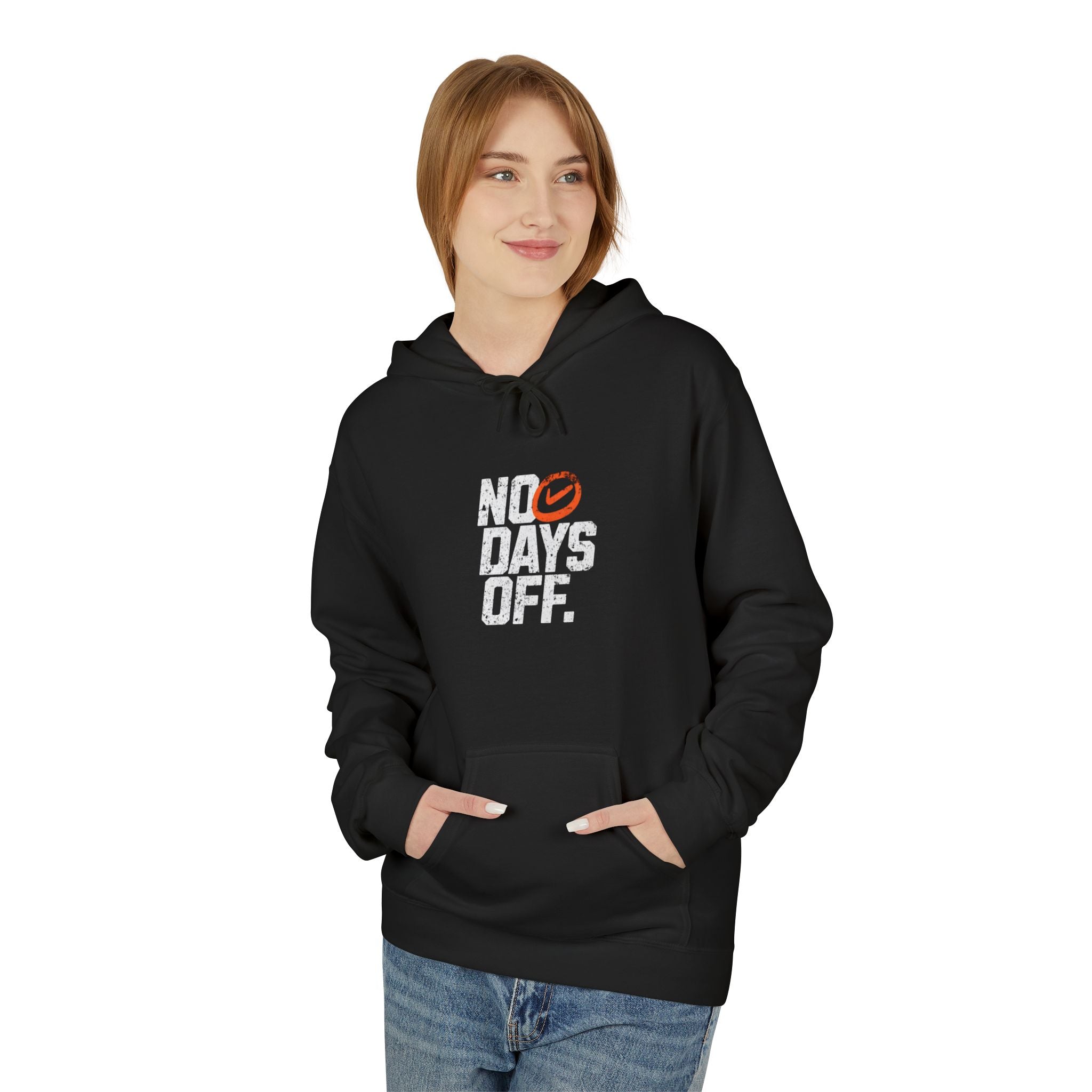 No Days Off Hoodie — Motivational Gym Fitness Pullover