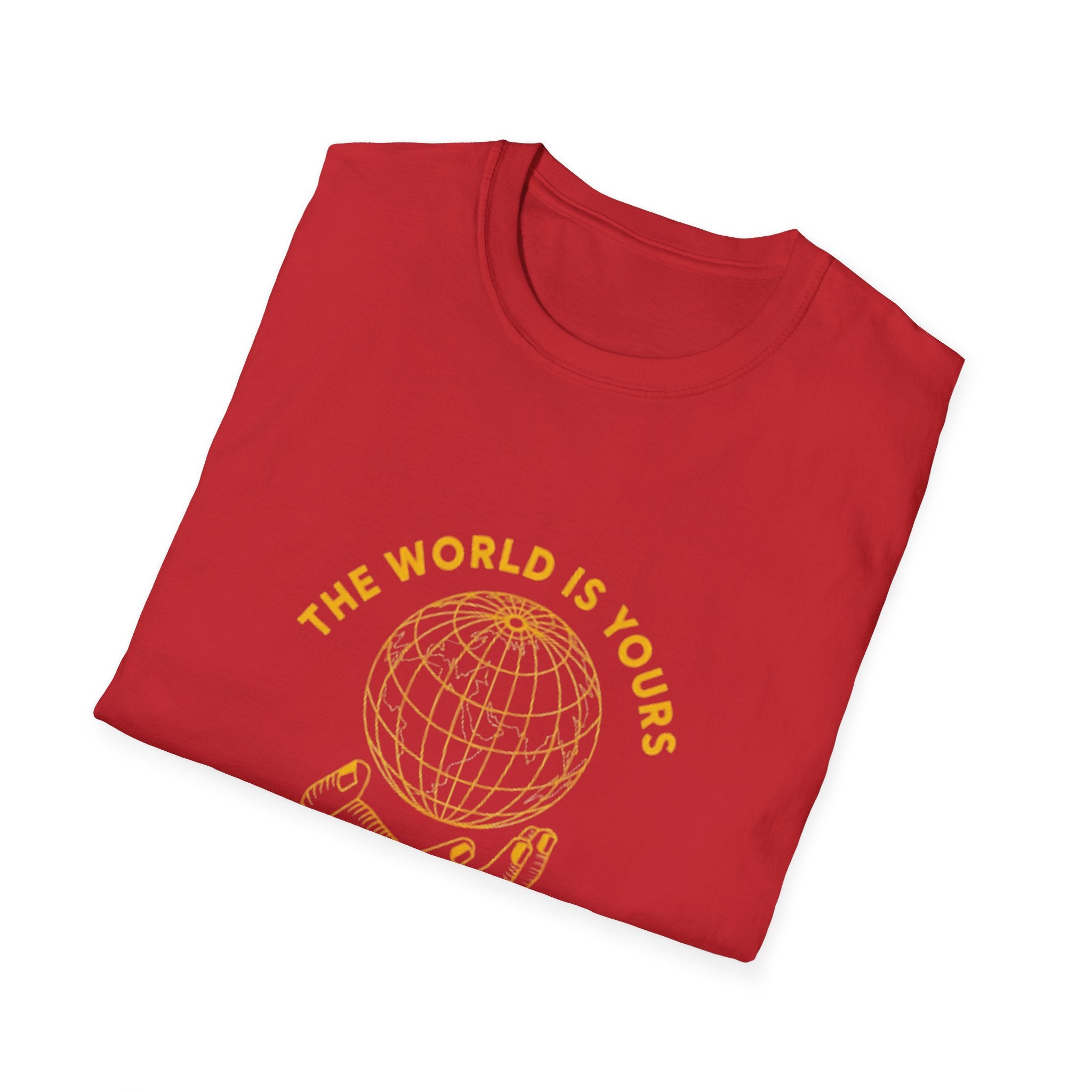 T-Shirt — “The World Is Yours, Dream Big” Inspirational Globe Design