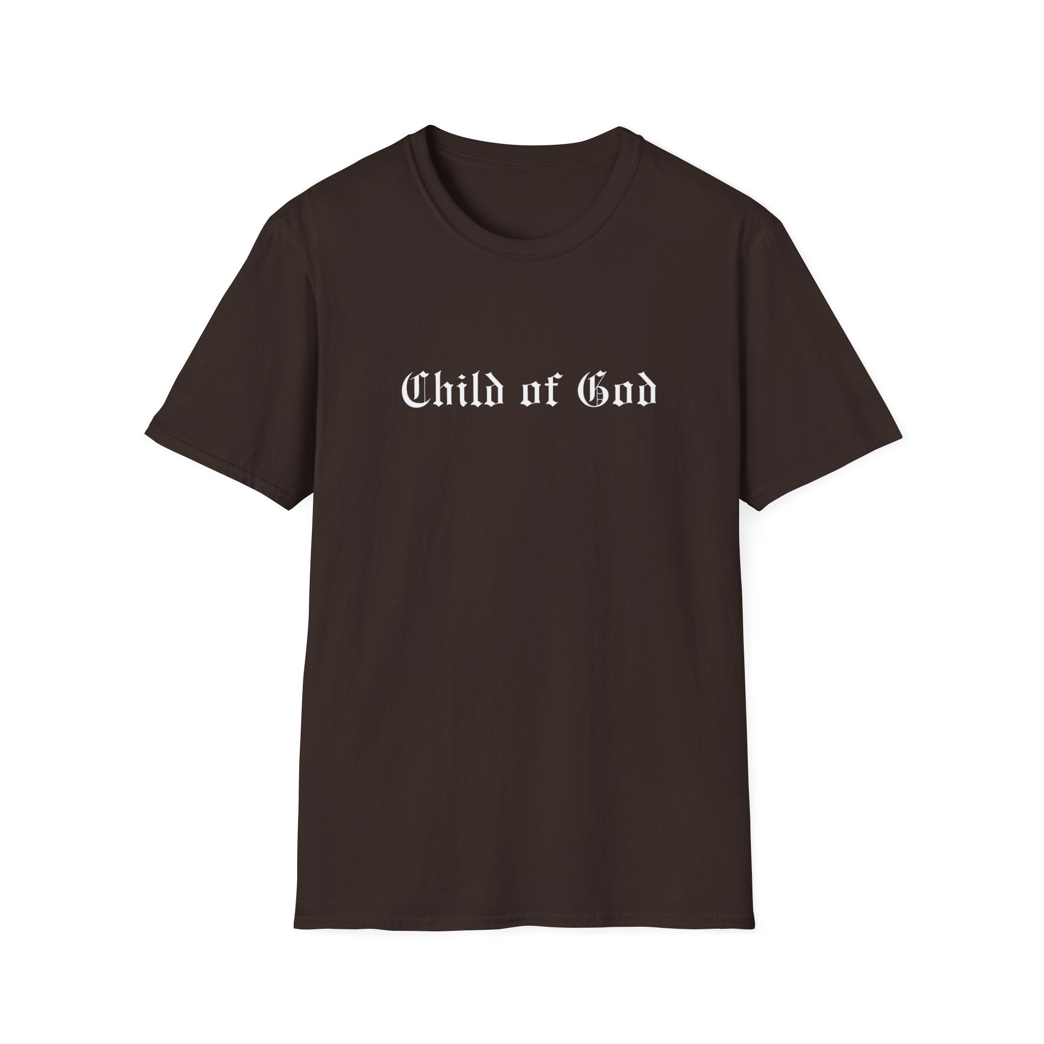 Child of God T-Shirt — Gothic Script Faith Tee with Bible Verse (Christian Apparel)