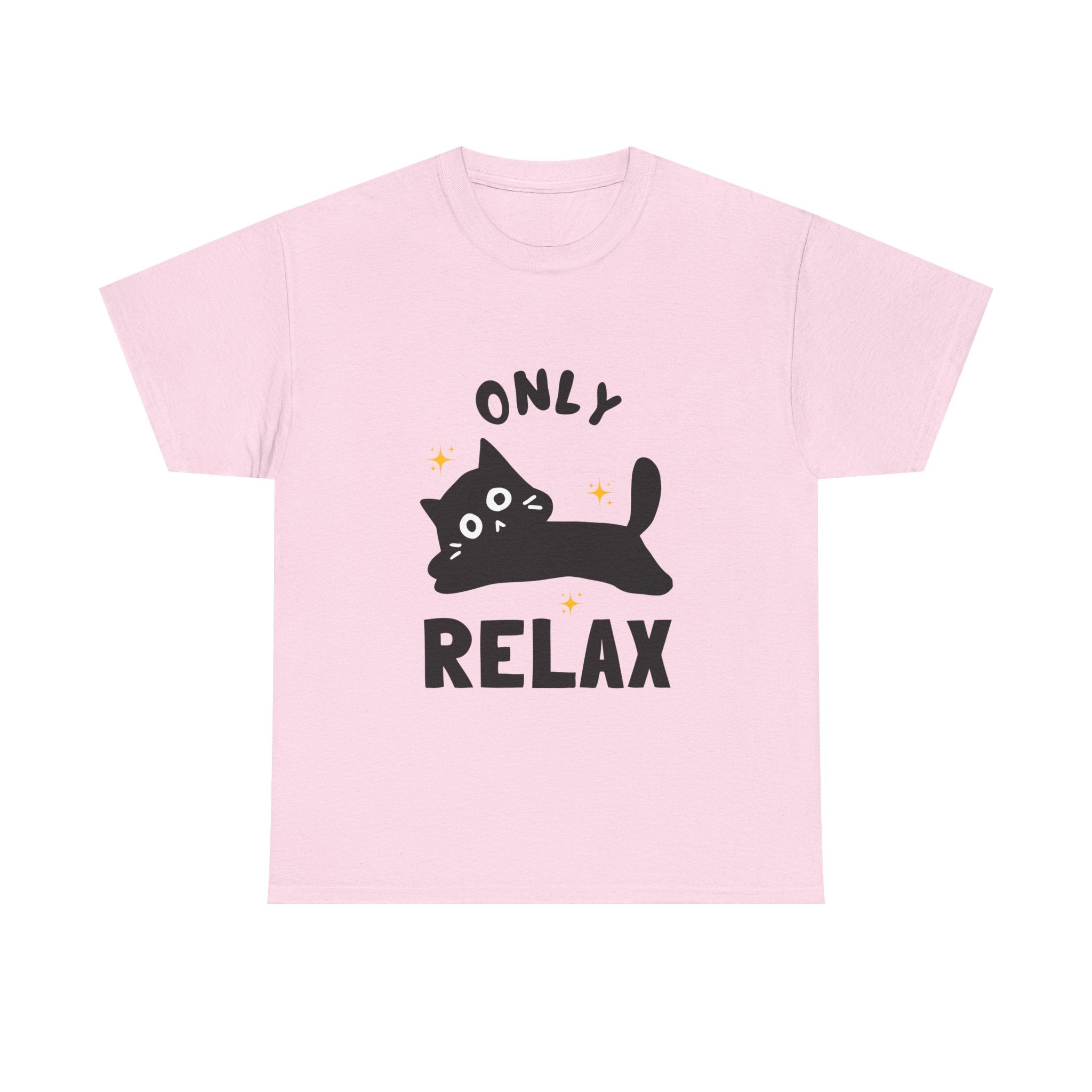 Cute Cat Relaxation Tee, Funny Cat Shirt, Gift for Cat Lovers, Casual Wear, Unisex Heavy Cotton Tee
