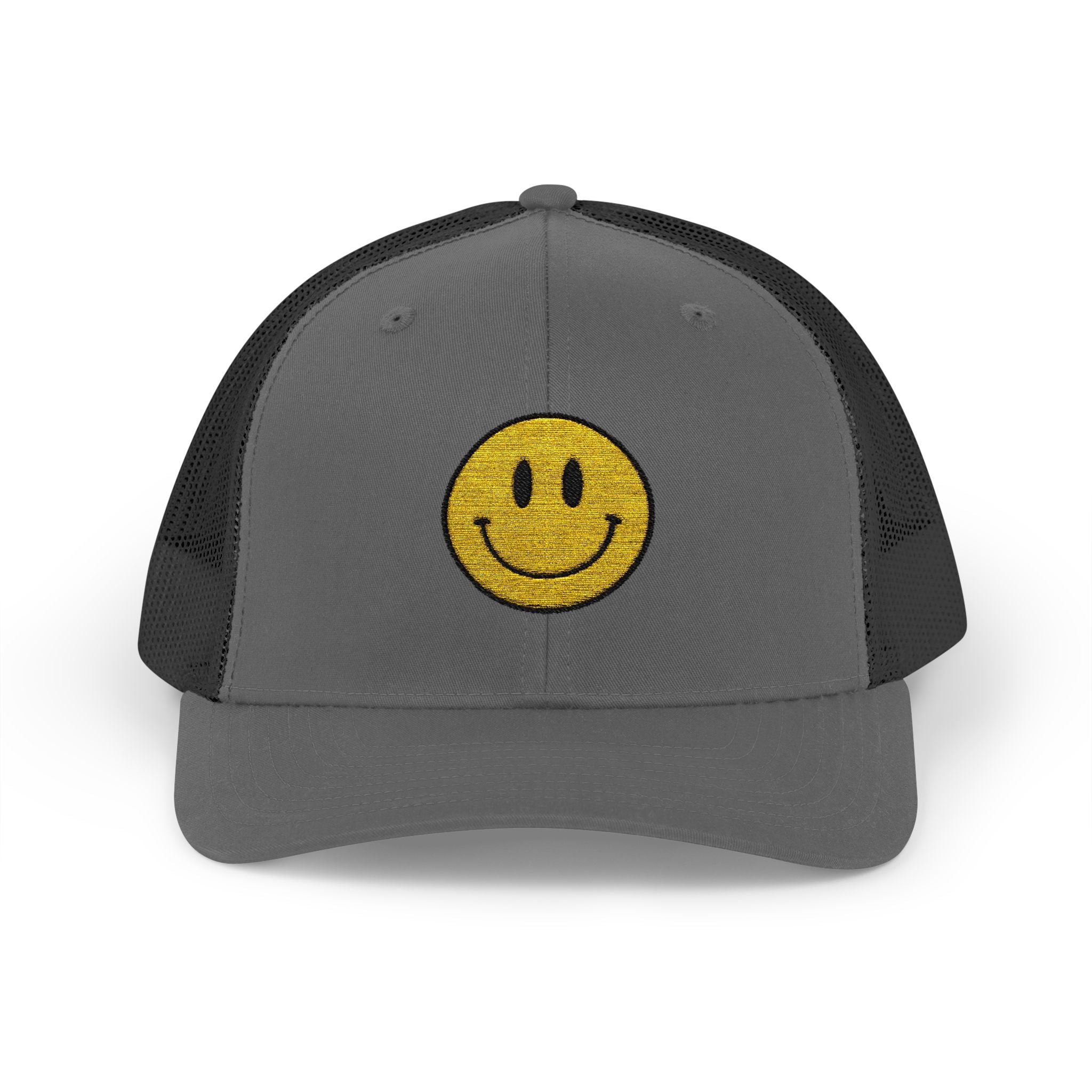 Happy Smile Snapback Trucker Cap - Playful Outdoor Hat, Perfect Gift for Friends, Festivals, Everyday Wear, Smiley Design