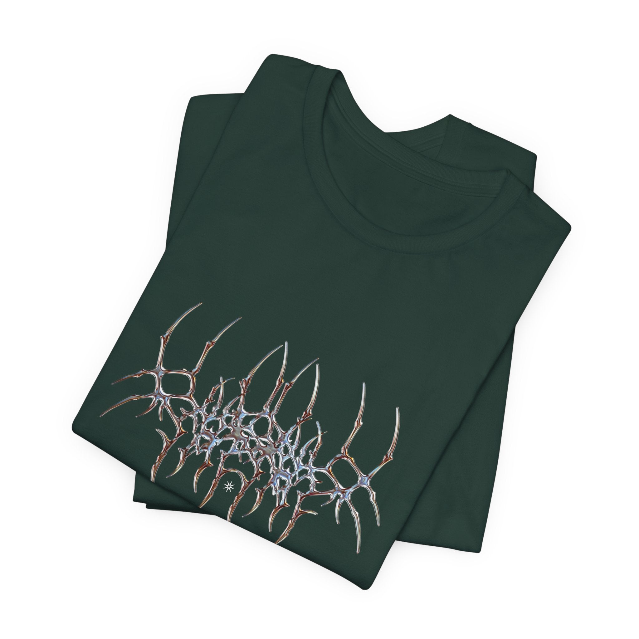 Gothic Spider Web Graphic Tee — Trippy Dark Metal Design