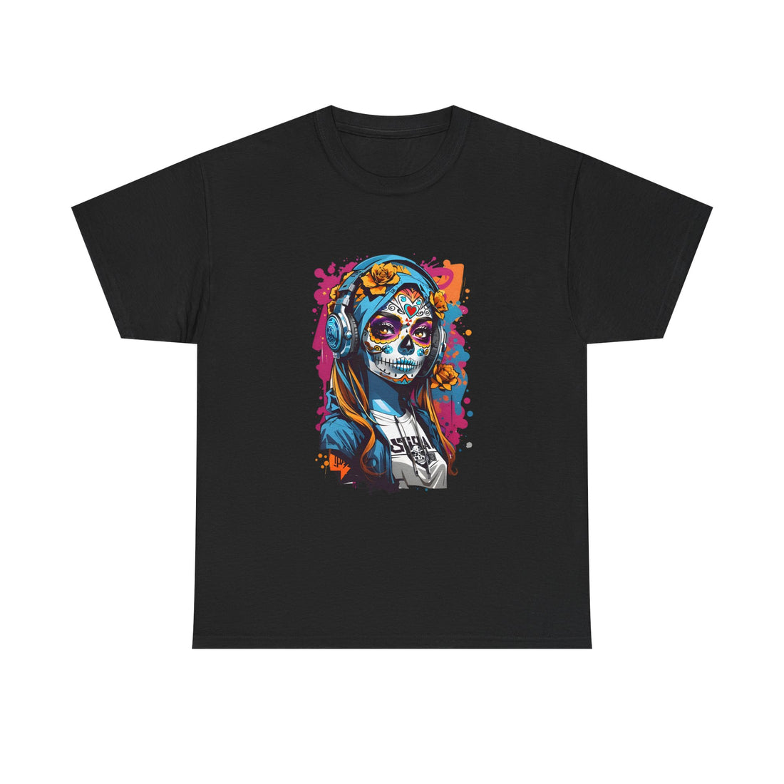 Vibrant Sugar Skull Tee, Unisex Heavy Cotton T-Shirt for Day of the Dead, Halloween, Artistic Gift, Graphic Tee, Casual Wear, [...]