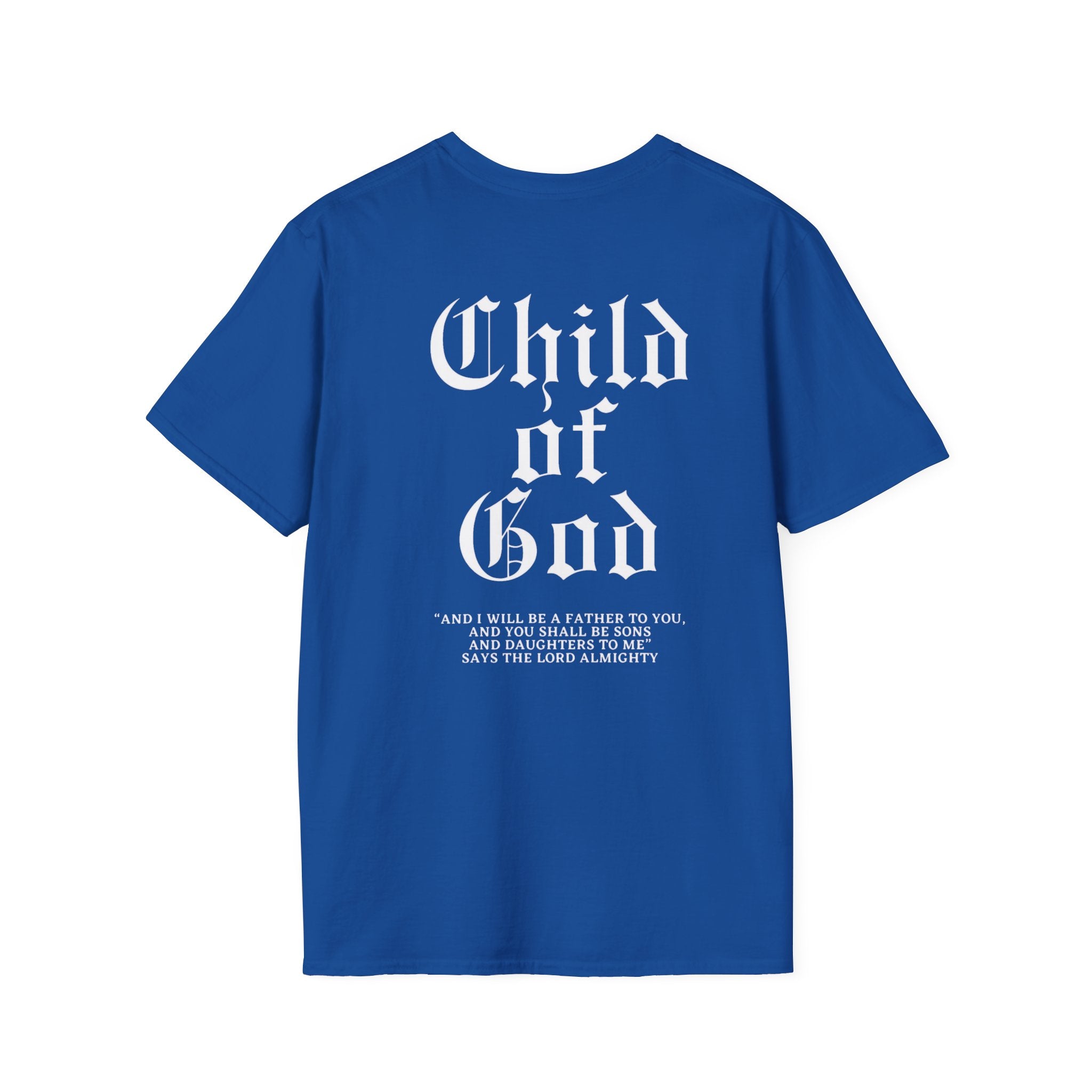 Child of God T-Shirt — Gothic Script Faith Tee with Bible Verse (Christian Apparel)