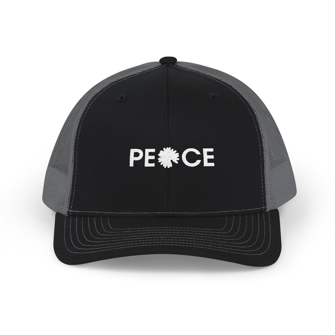 Peace Daisy Embroidered Trucker Cap