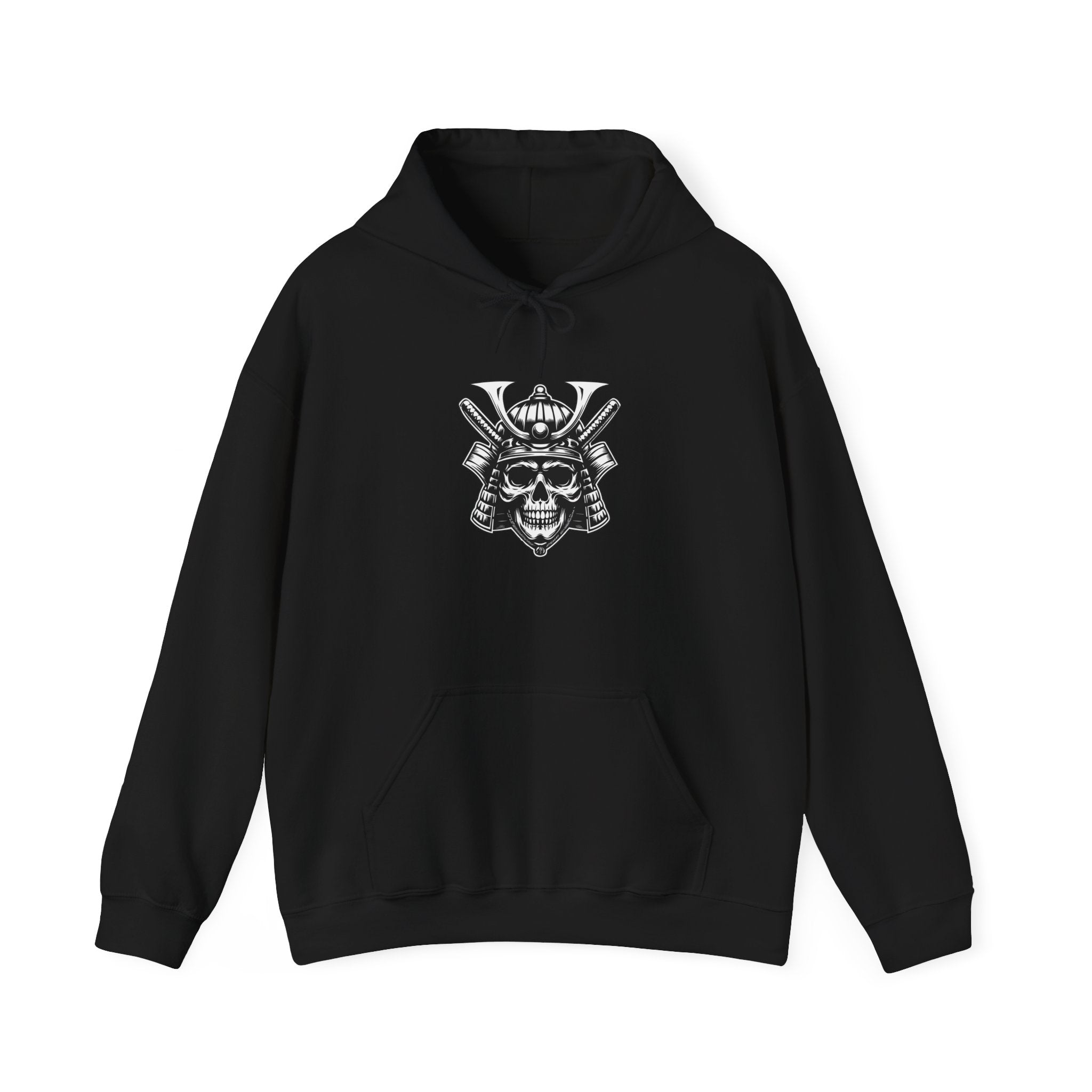 Samurai Skull Hoodie - Unisex Heavy Blend™, Graphic Sweatshirt for Men & Women, Urban Style, Cozy Gift for Gamers