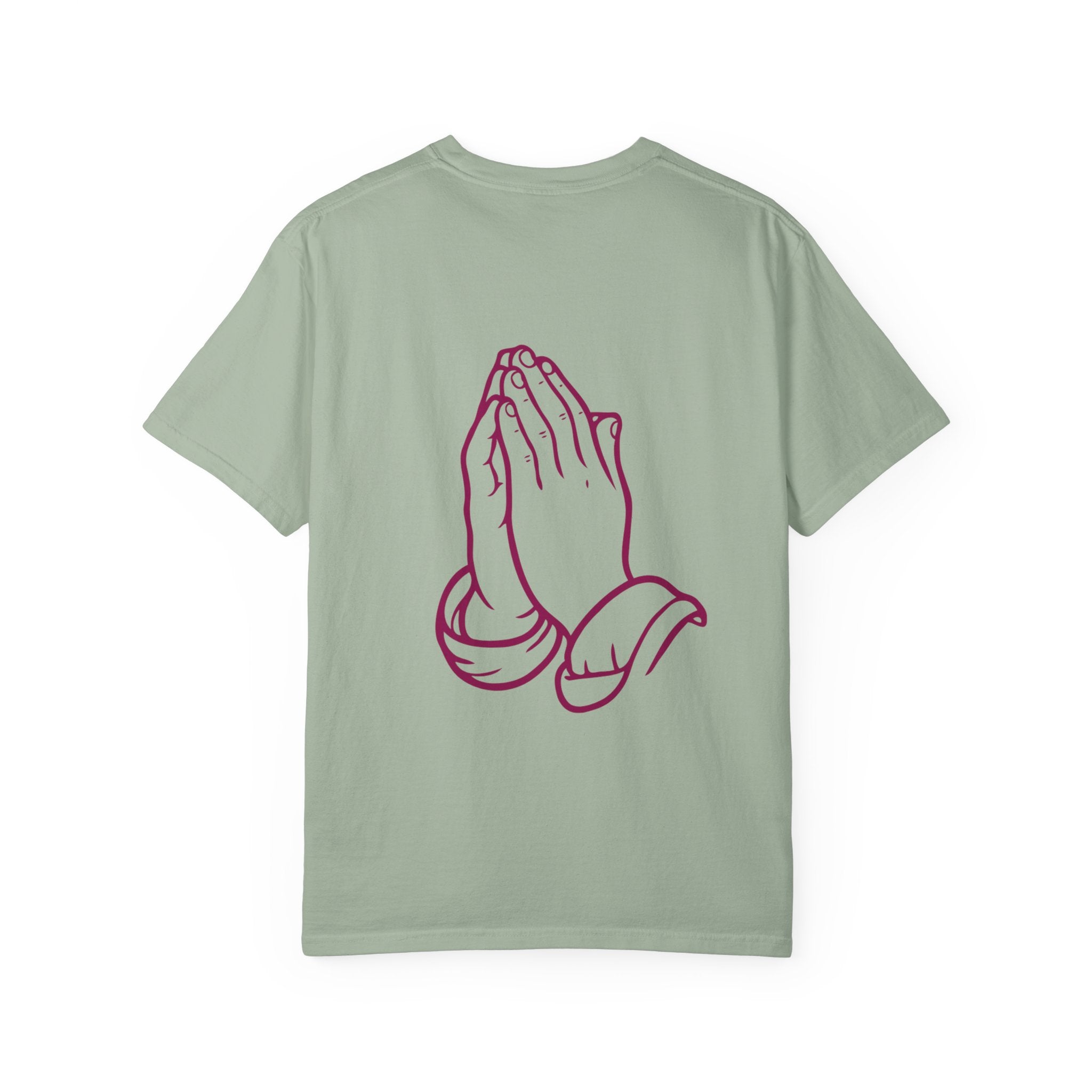 Pray Graphic T-Shirt — "Pray" Front & Praying Hands Back Spiritual Tee