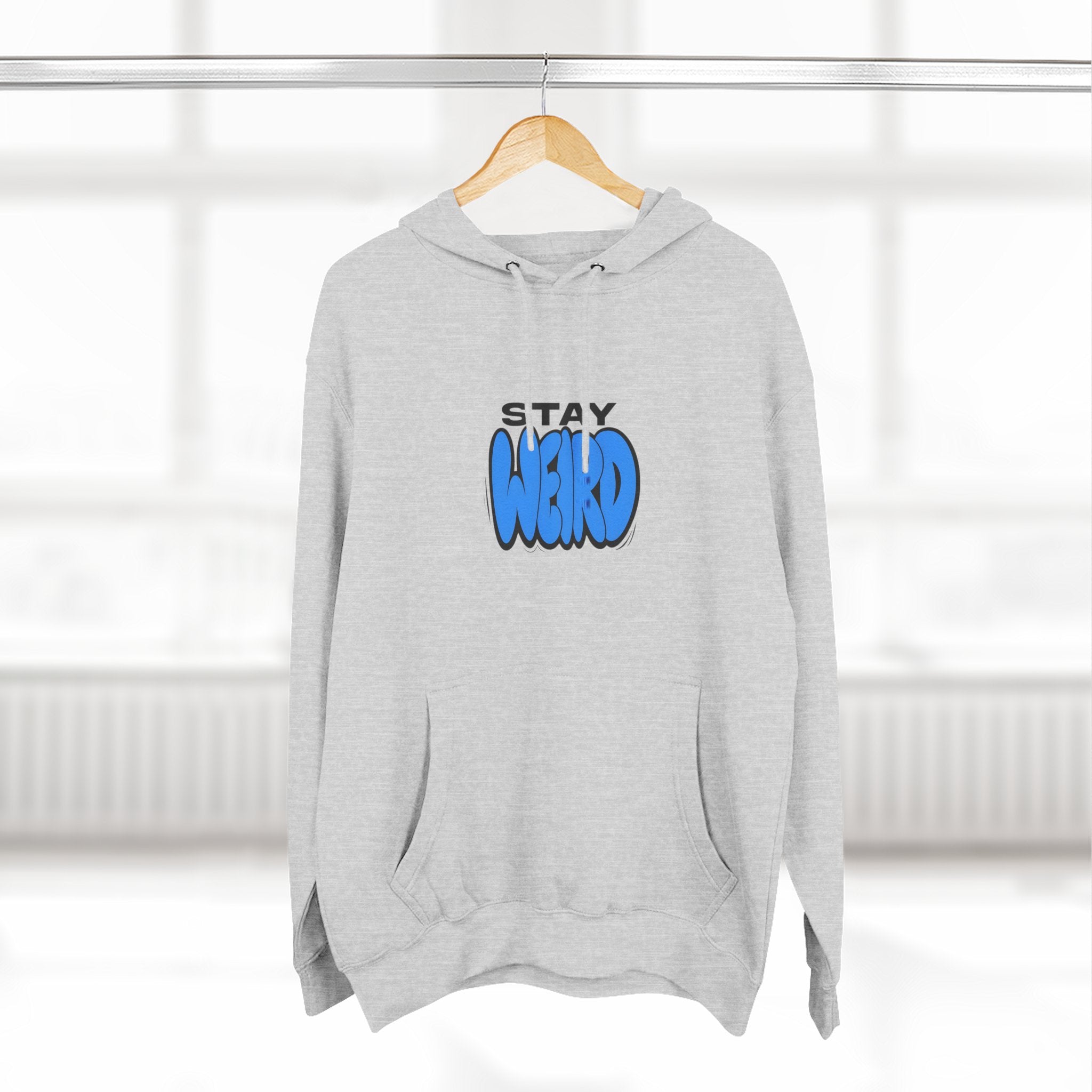Stay Weird Hoodie — Cute Blue Graphic Fleece Pullover