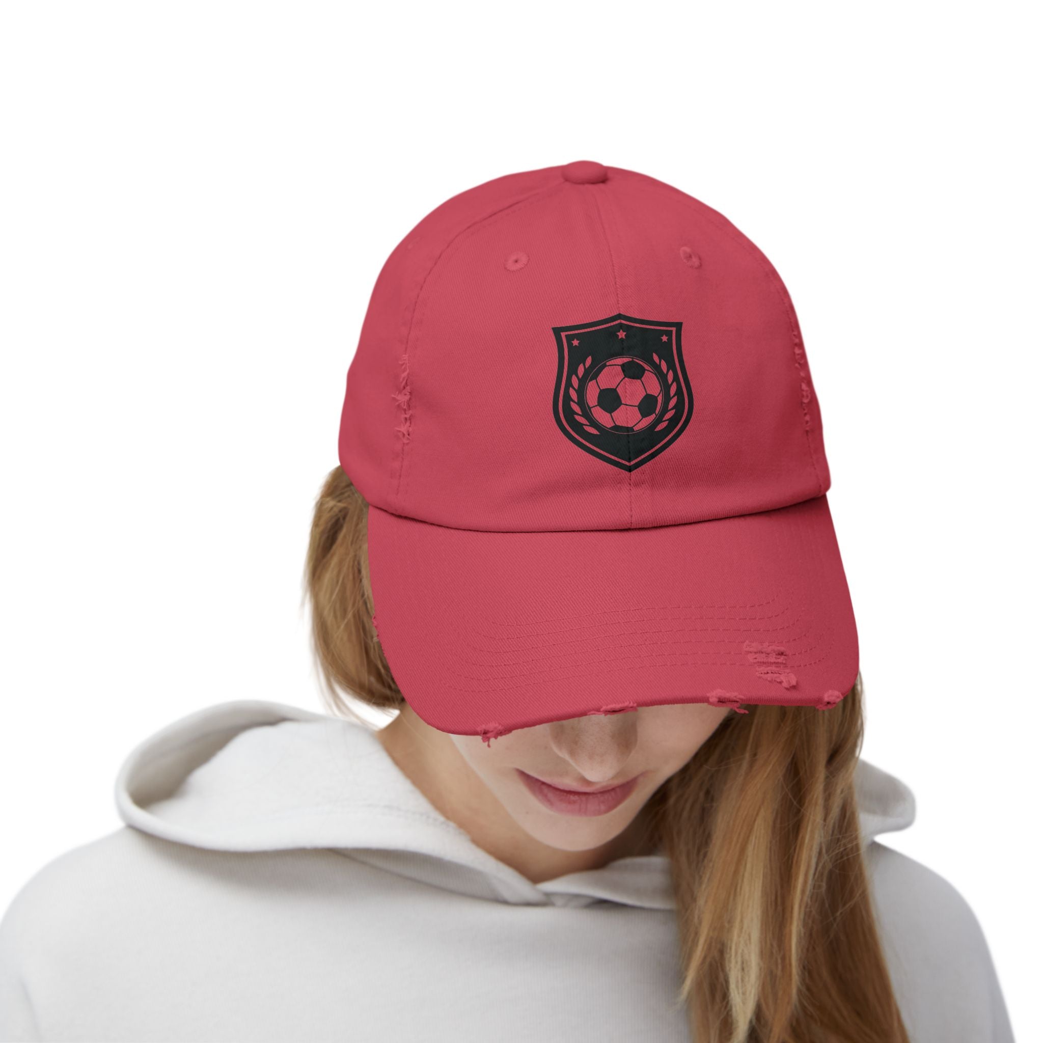 Distressed Soccer Emblem Cap — Vintage Soccer Dad Hat