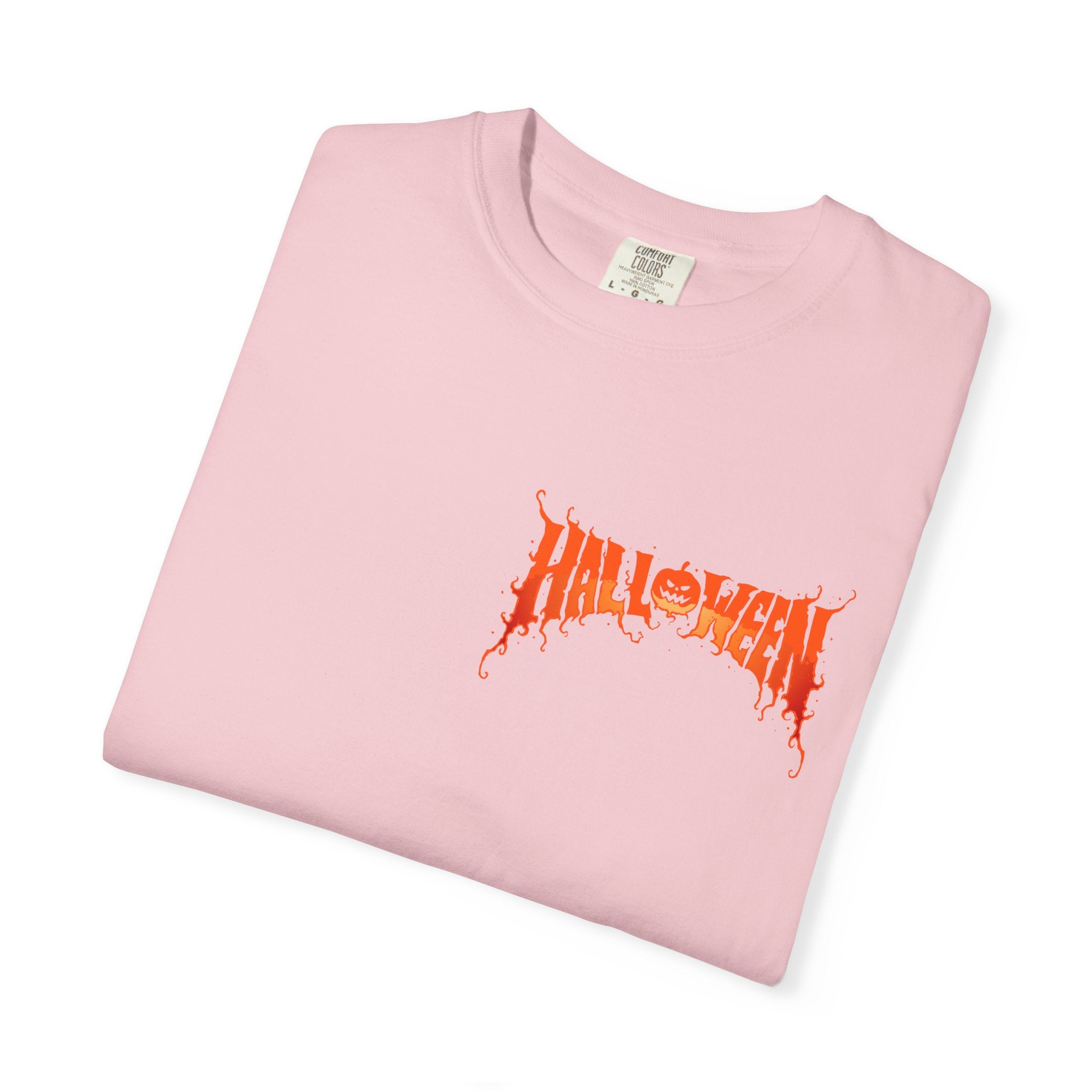 Halloween Unisex Garment-Dyed T-Shirt, Pumpkin Tee, Spooky Apparel, Fall Festival Shirt, Trick-or-Treat Top, Halloween Costume