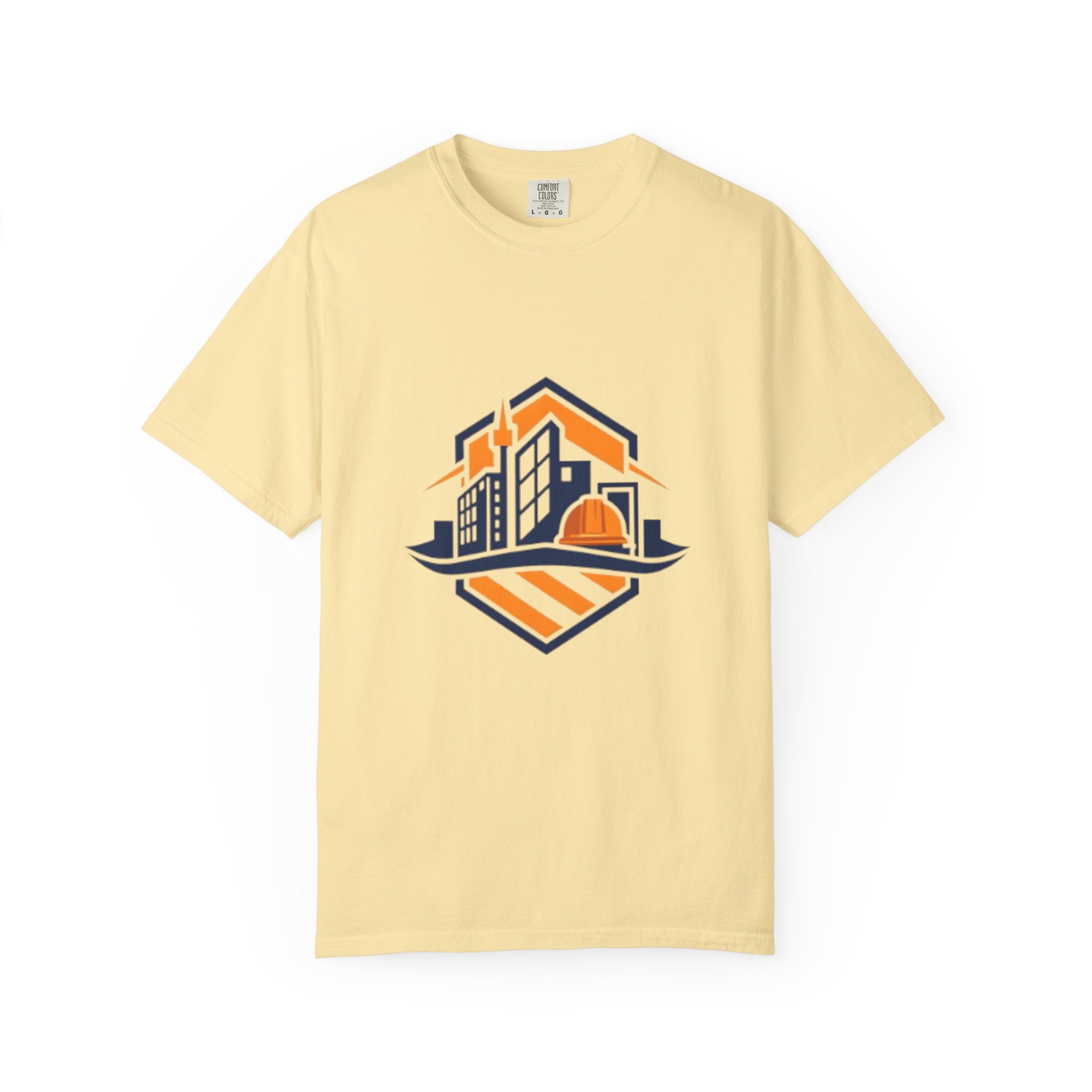 Real Estate Logo T-Shirt — Modern Cityscape Home Builder Graphic Tee