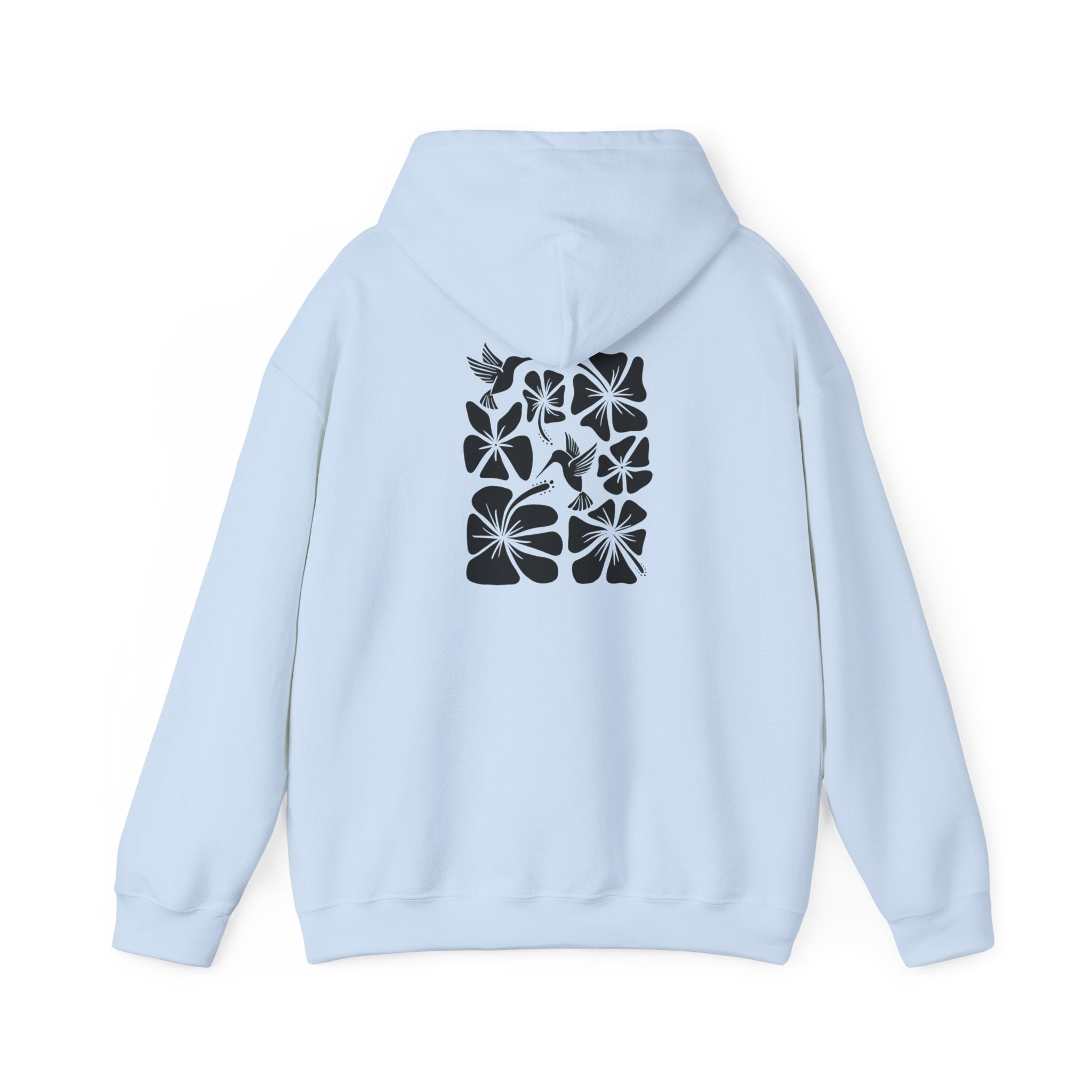 Never Settle Floral Hoodie — Retro Script Front & Monochrome Back Print
