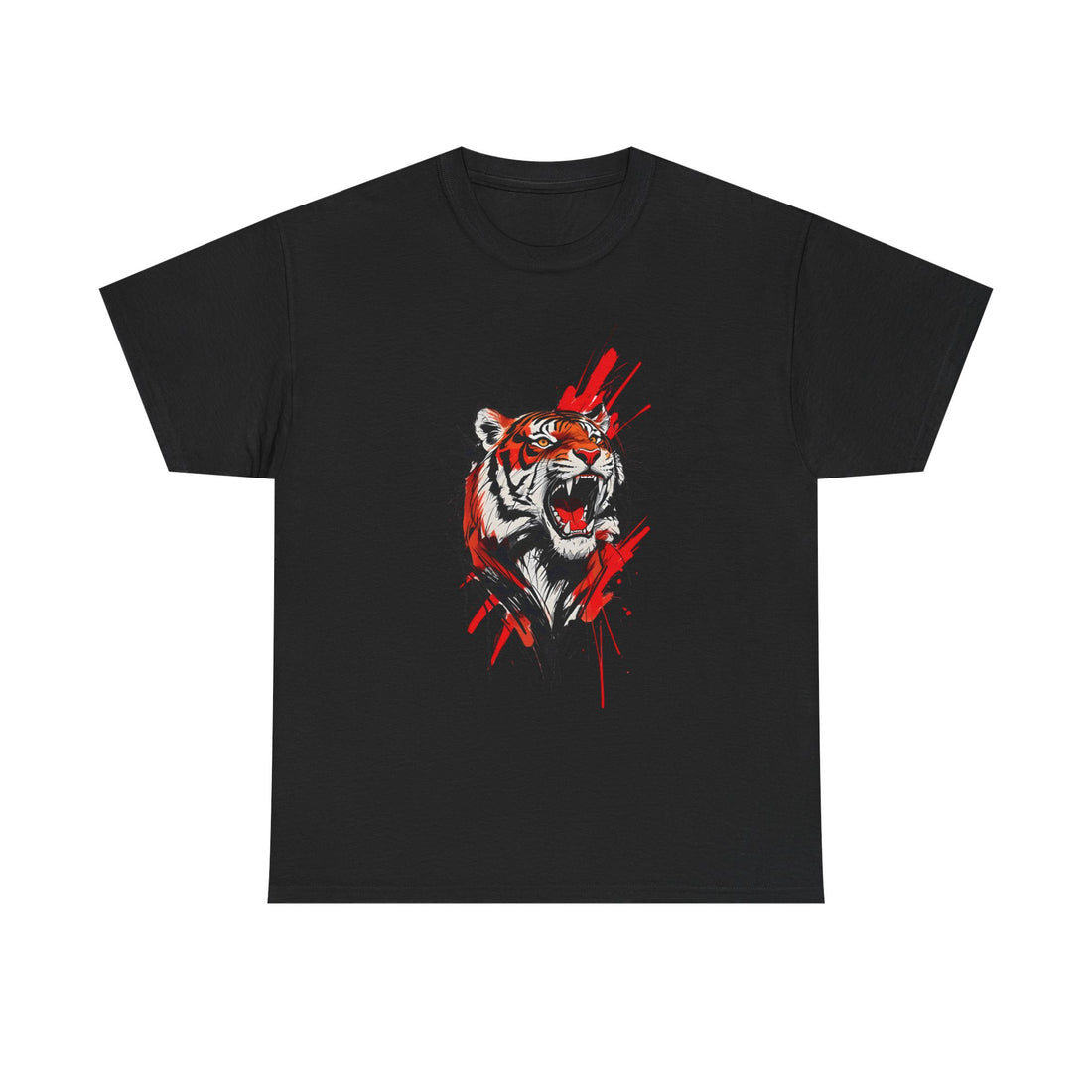 Ferocious Tiger Unisex Heavy Cotton Tee, Animal Lover Shirt, Graphic Tee, Wildlife Shirt, Gift for Her, Gift for Him