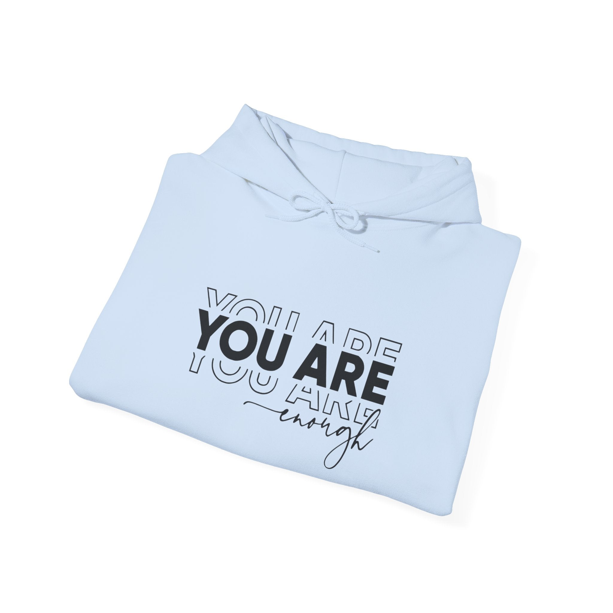 Unisex Heavy Blend™ Hoodie - You Are Enough Inspirational Sweatshirt, Motivational Gift, Casual Wear, Self-Love Hoodie, Cozy Fashion