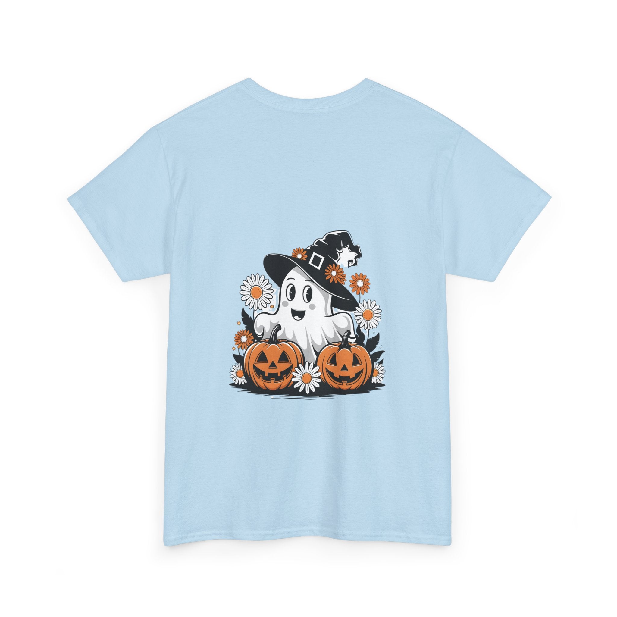 Halloween Ghost & Pumpkin Tee, Unisex Halloween Shirt, Spooky T-Shirt, Fall Fashion, Trick or Treat Top, Seasonal Apparel