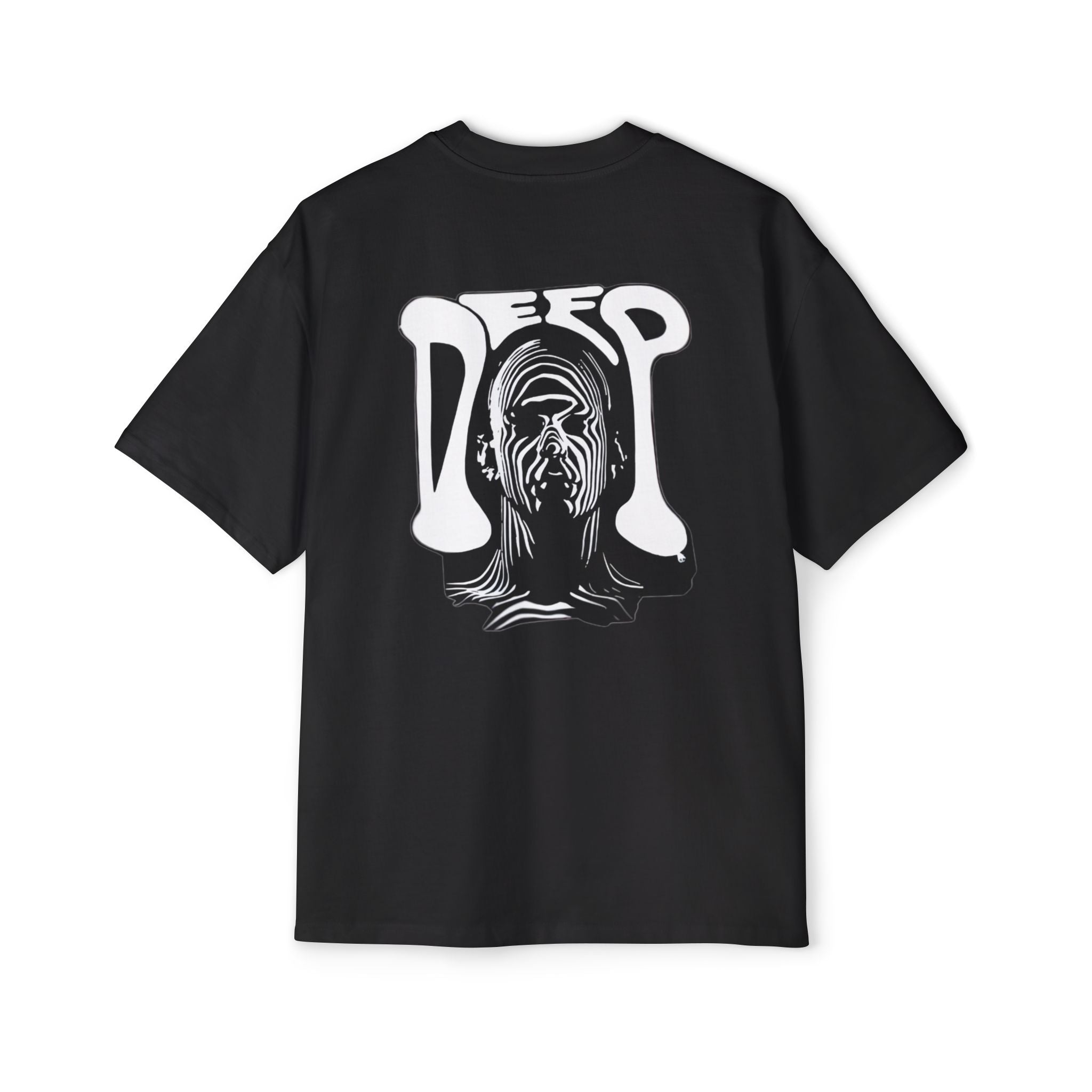 Oversized Tee — "Deep" Graphic Skull Back with Small "Thrustissue" Chest Logo