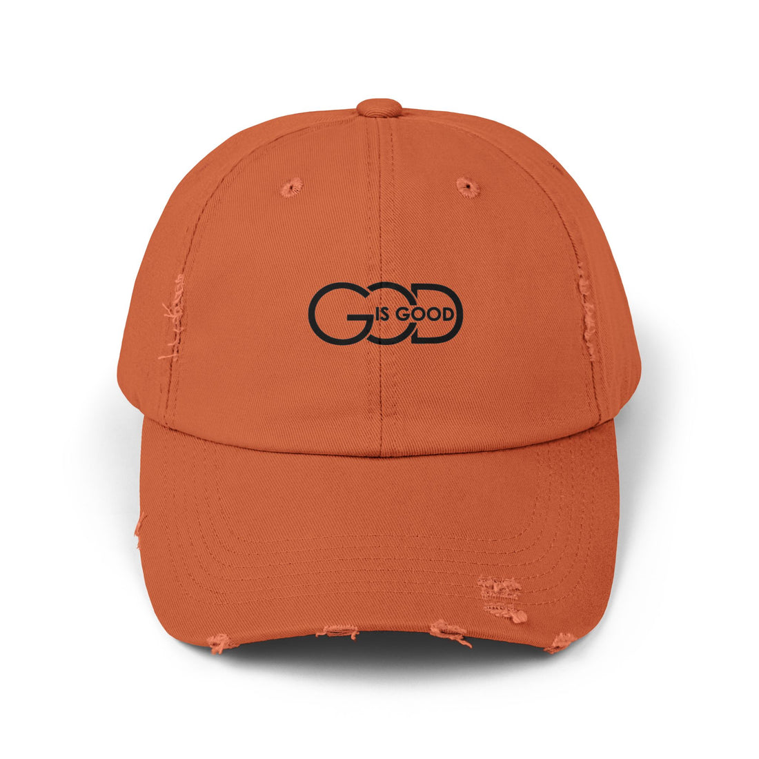 Cap — Distressed "God is Good" Embroidered Baseball Hat