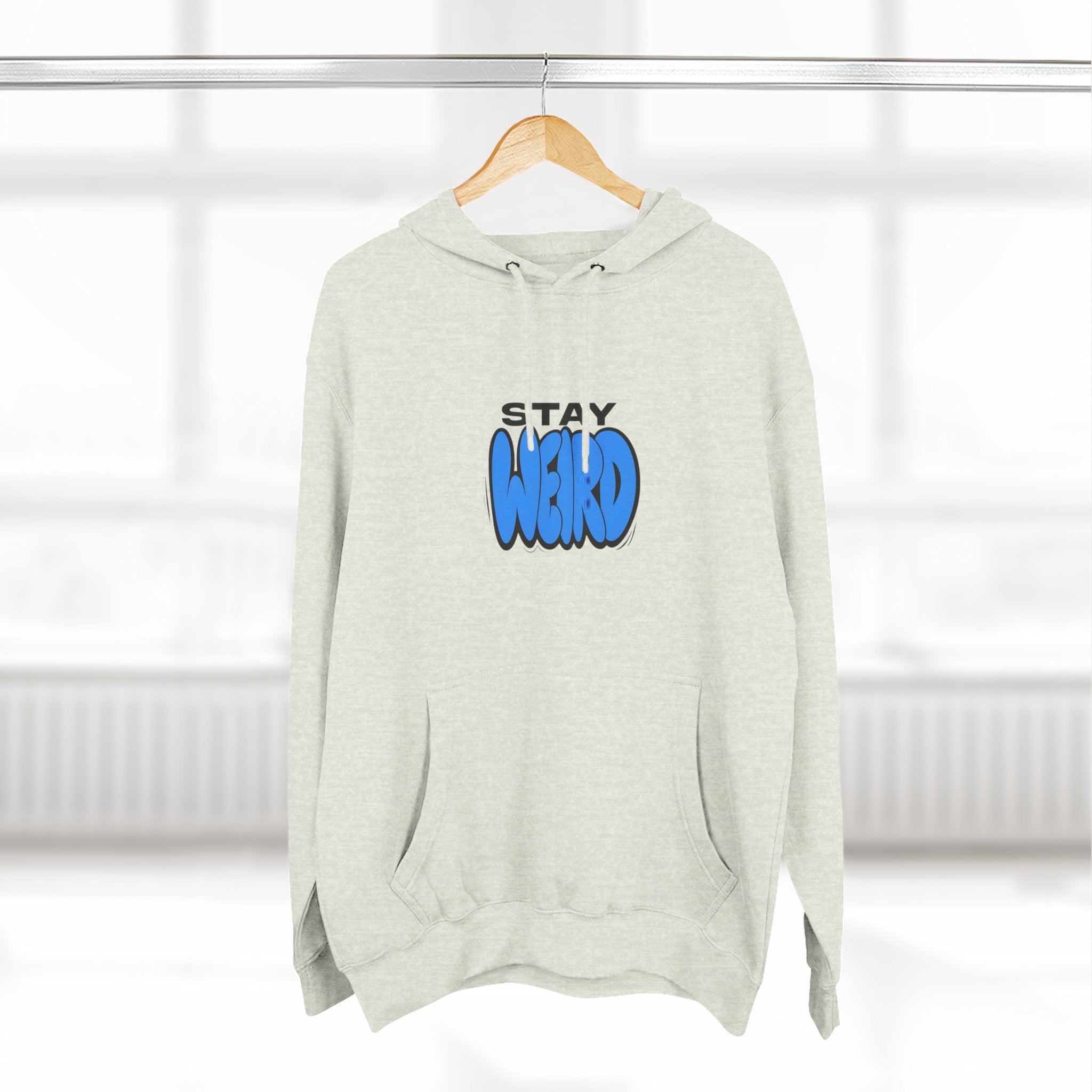 Stay Weird Hoodie — Cute Blue Graphic Fleece Pullover