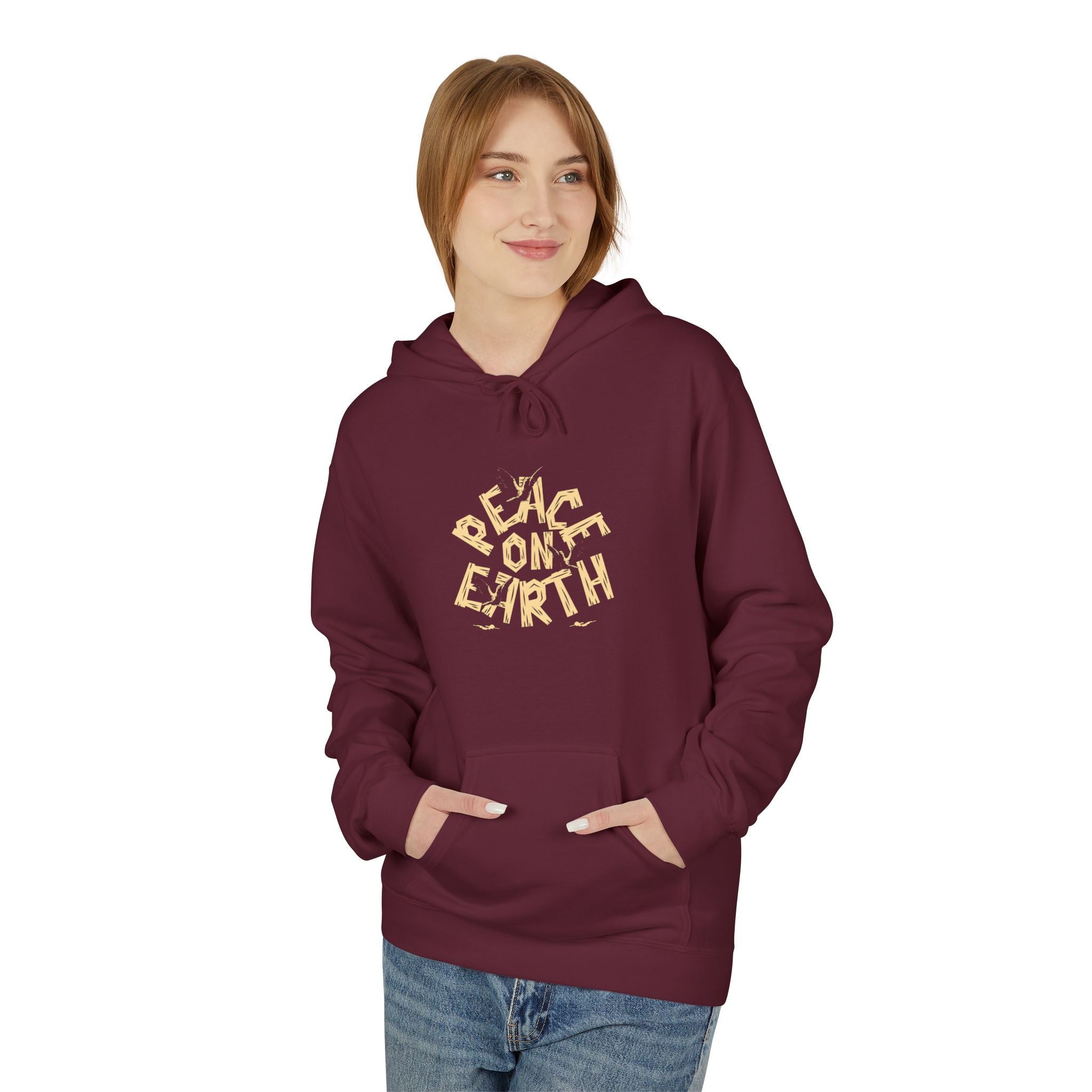 Peace on Earth Hoodie — Retro Sunburst Holiday Sweatshirt