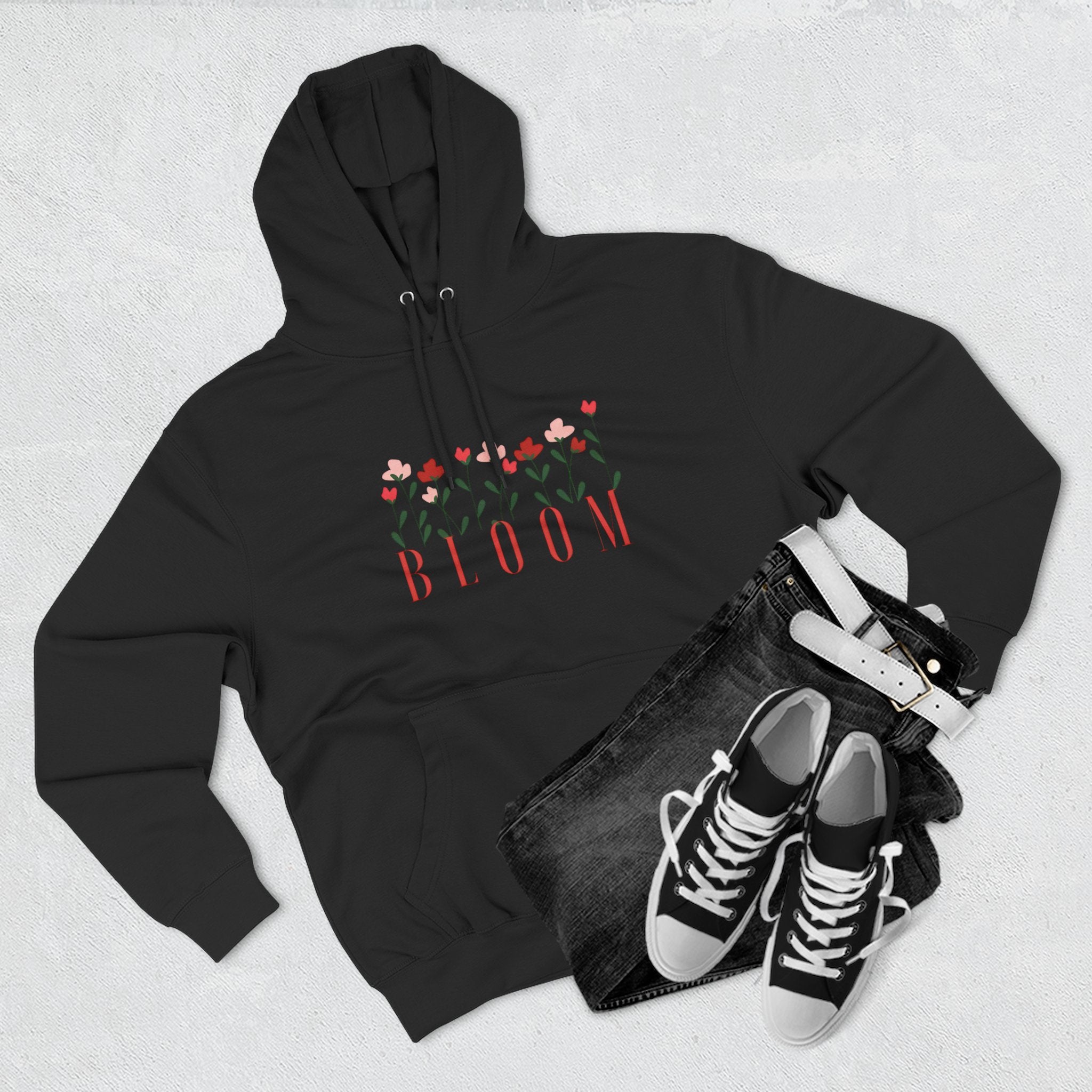 Bloom Fleece Hoodie, Floral Sweatshirt, Spring Merchanise, Gifts for Her, Cute Casual Wear