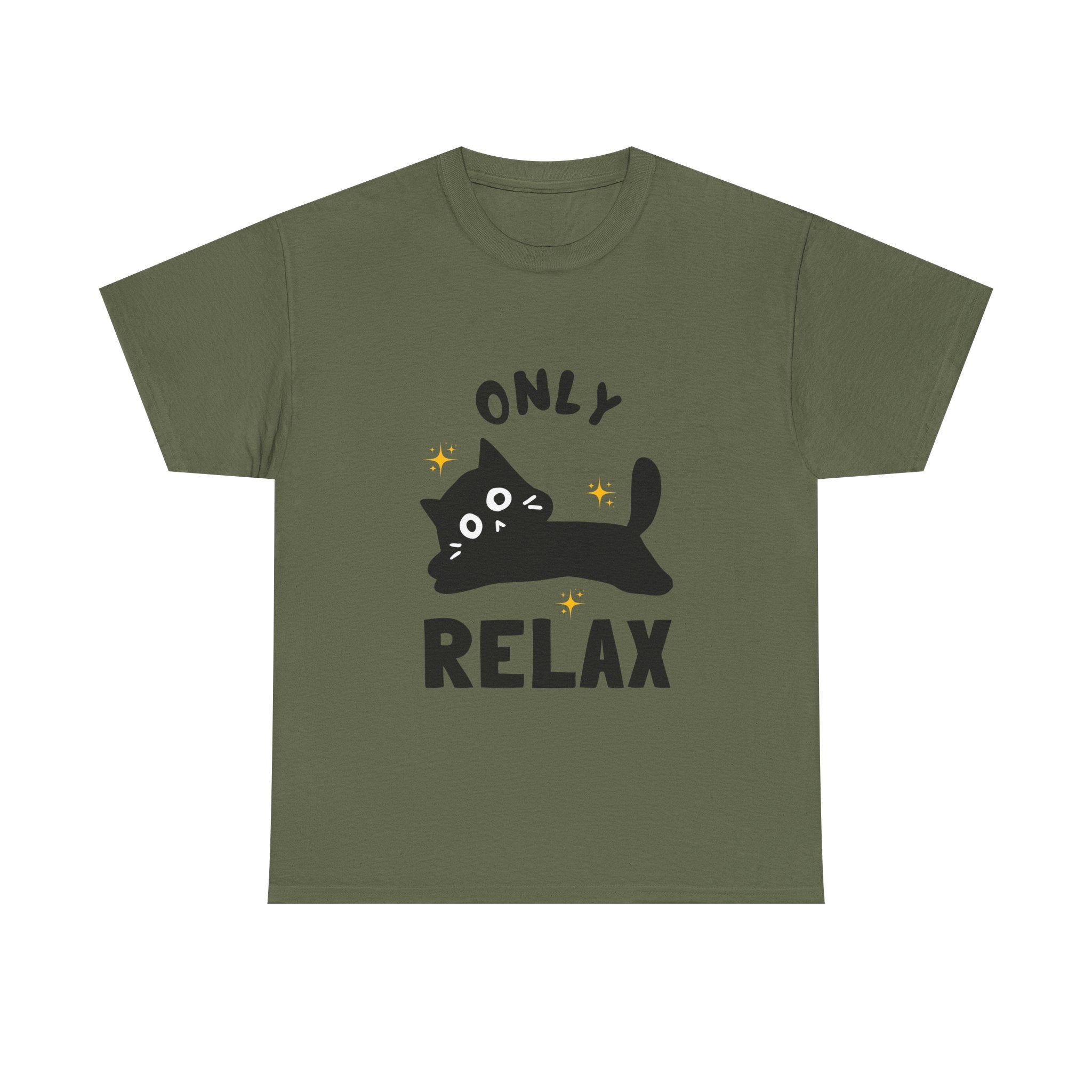 Cute Cat Relaxation Tee, Funny Cat Shirt, Gift for Cat Lovers, Casual Wear, Unisex Heavy Cotton Tee