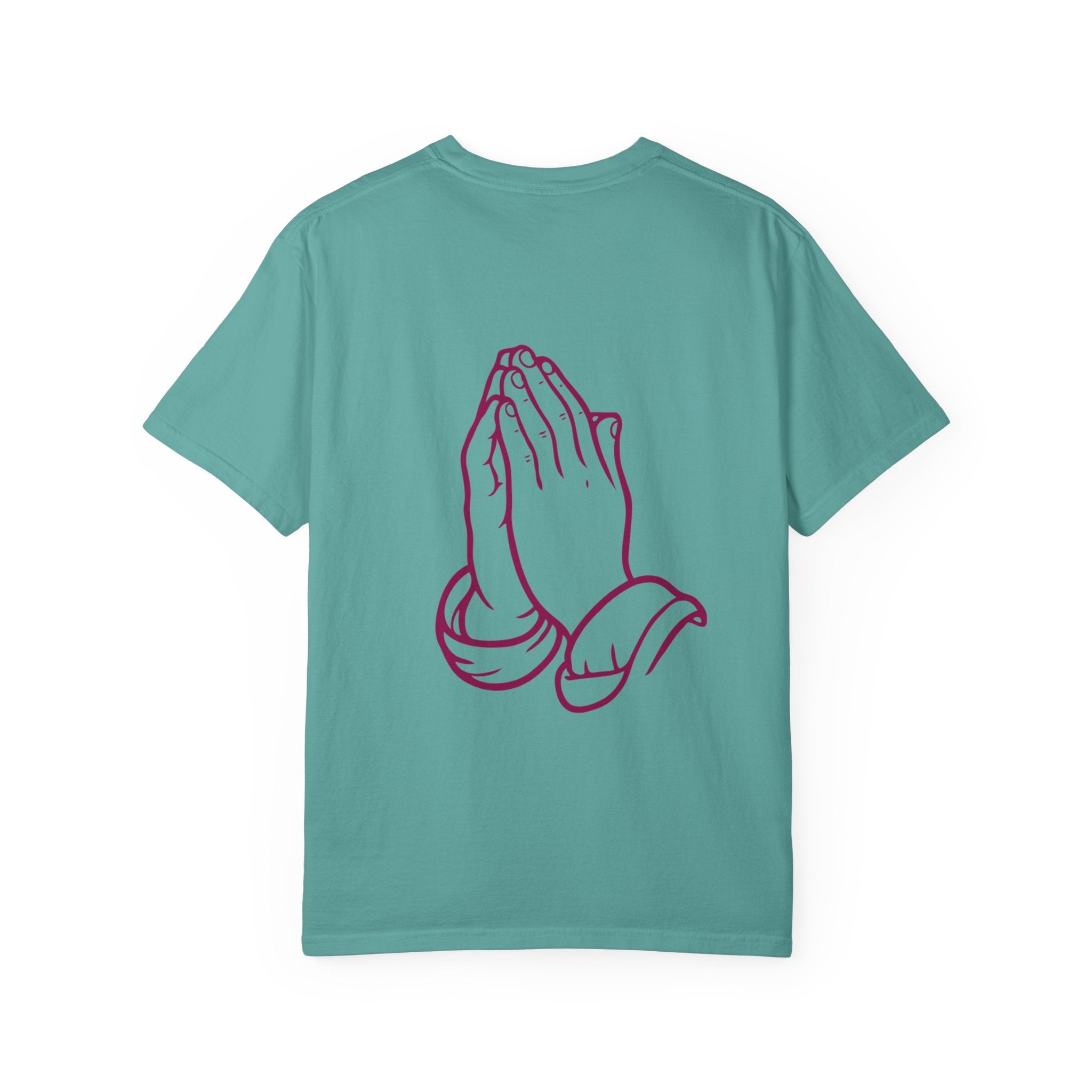 Pray Graphic T-Shirt — "Pray" Front & Praying Hands Back Spiritual Tee