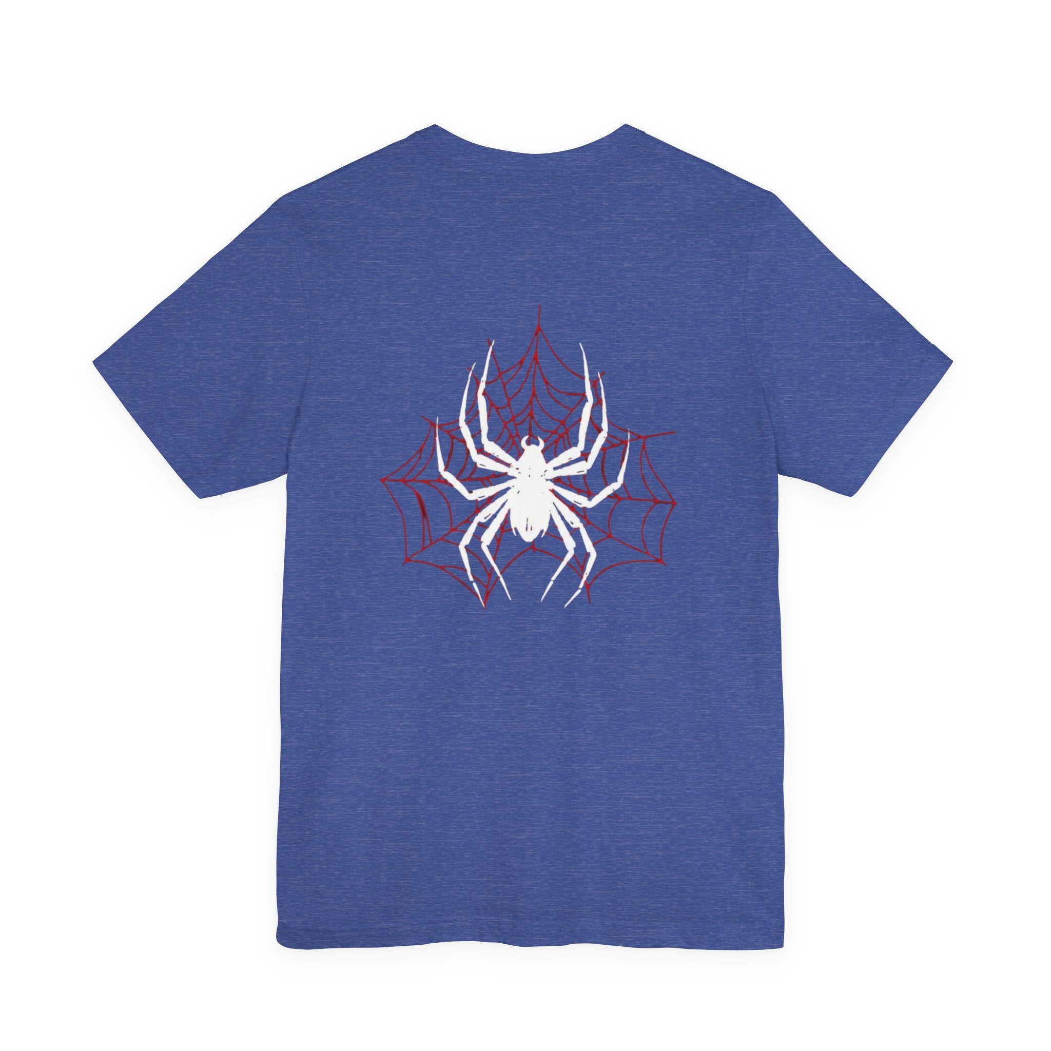 Spider Emblem Tee — White Spider on Red Web Graphic T-Shirt
