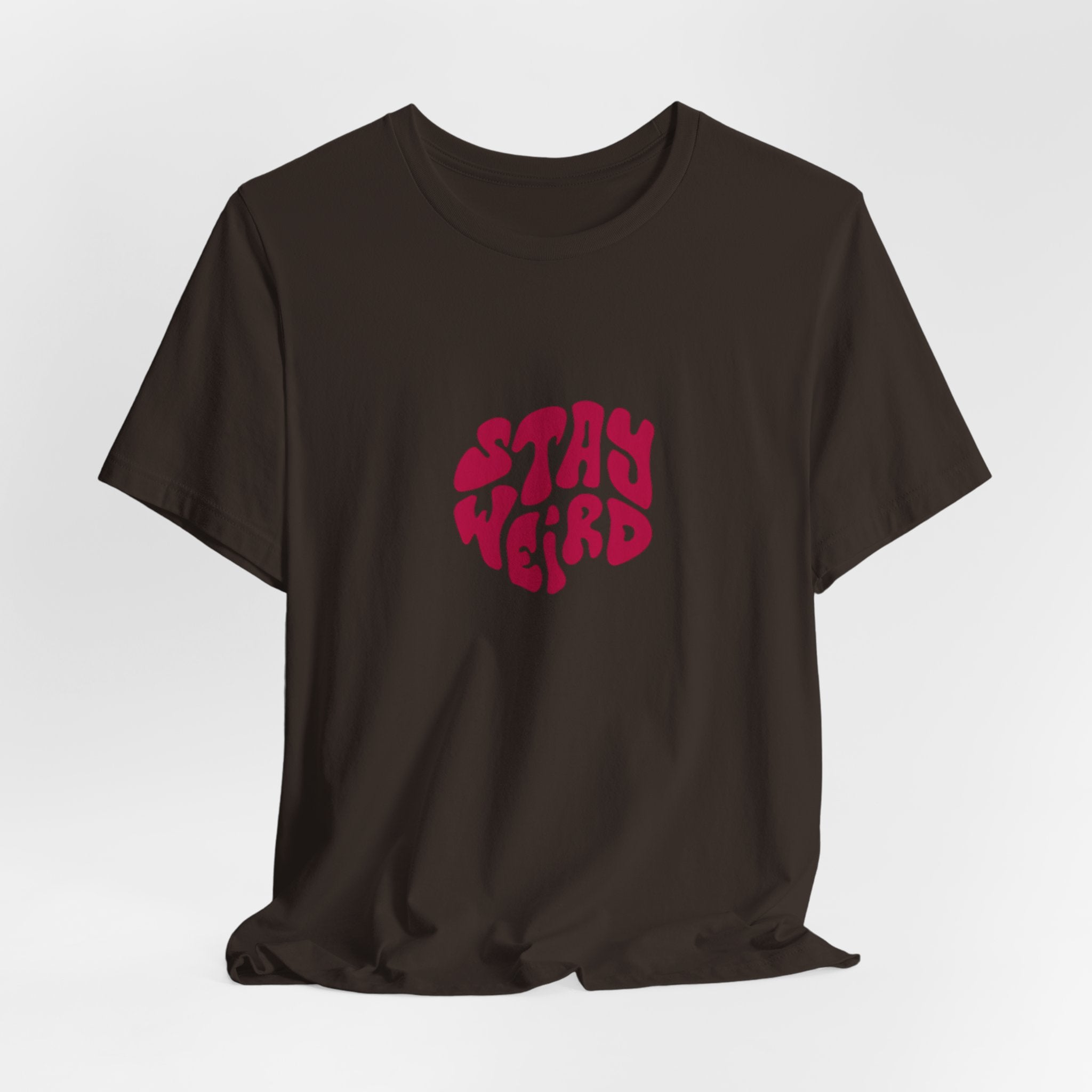 Stay Weird Tee — Retro Statue Bubblegum Graphic T-Shirt