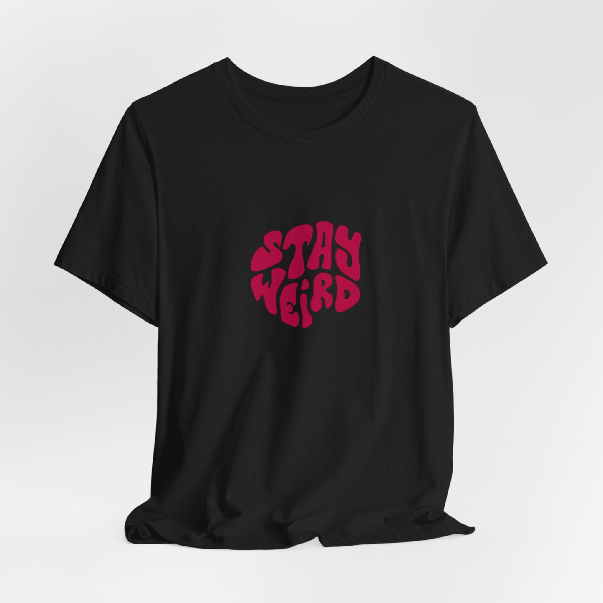 Stay Weird Tee — Retro Statue Bubblegum Graphic T-Shirt