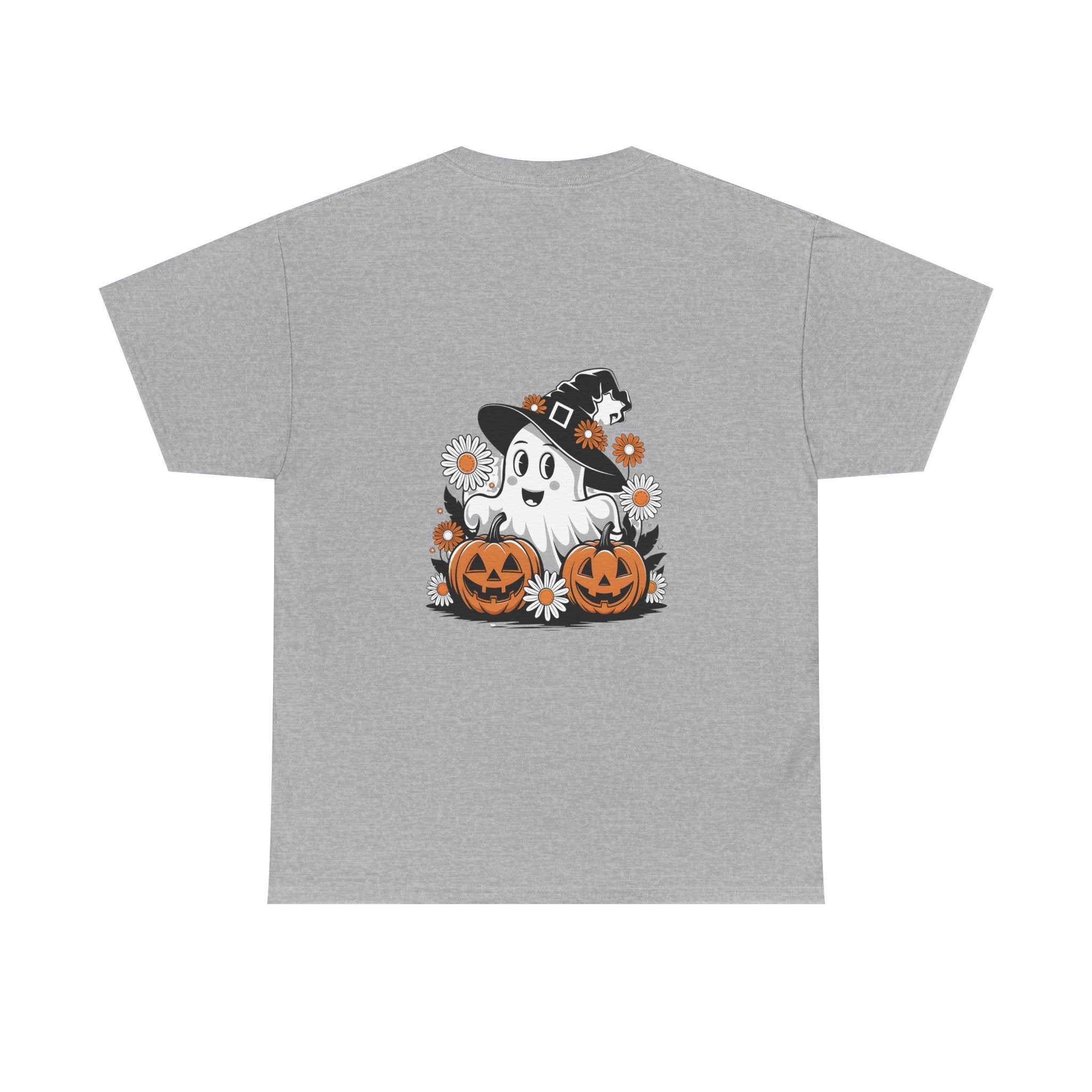 Halloween Ghost & Pumpkin Tee, Unisex Halloween Shirt, Spooky T-Shirt, Fall Fashion, Trick or Treat Top, Seasonal Apparel
